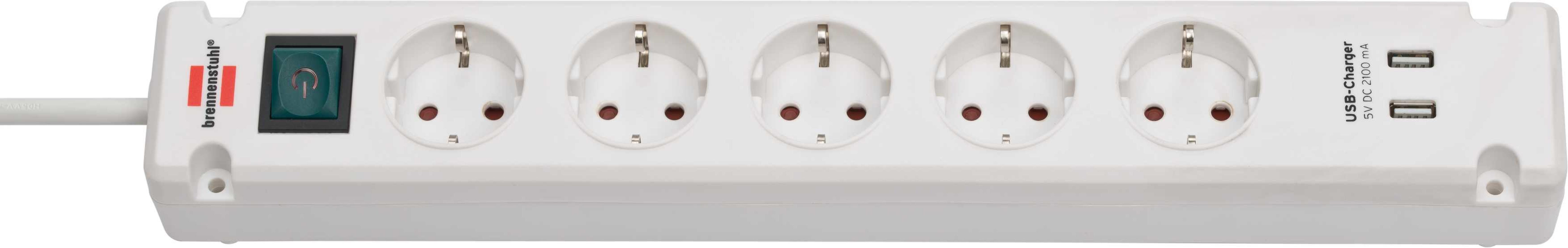 Brennenstuhl Steckdosenleiste Bremounta 5x+USB weiss 3m