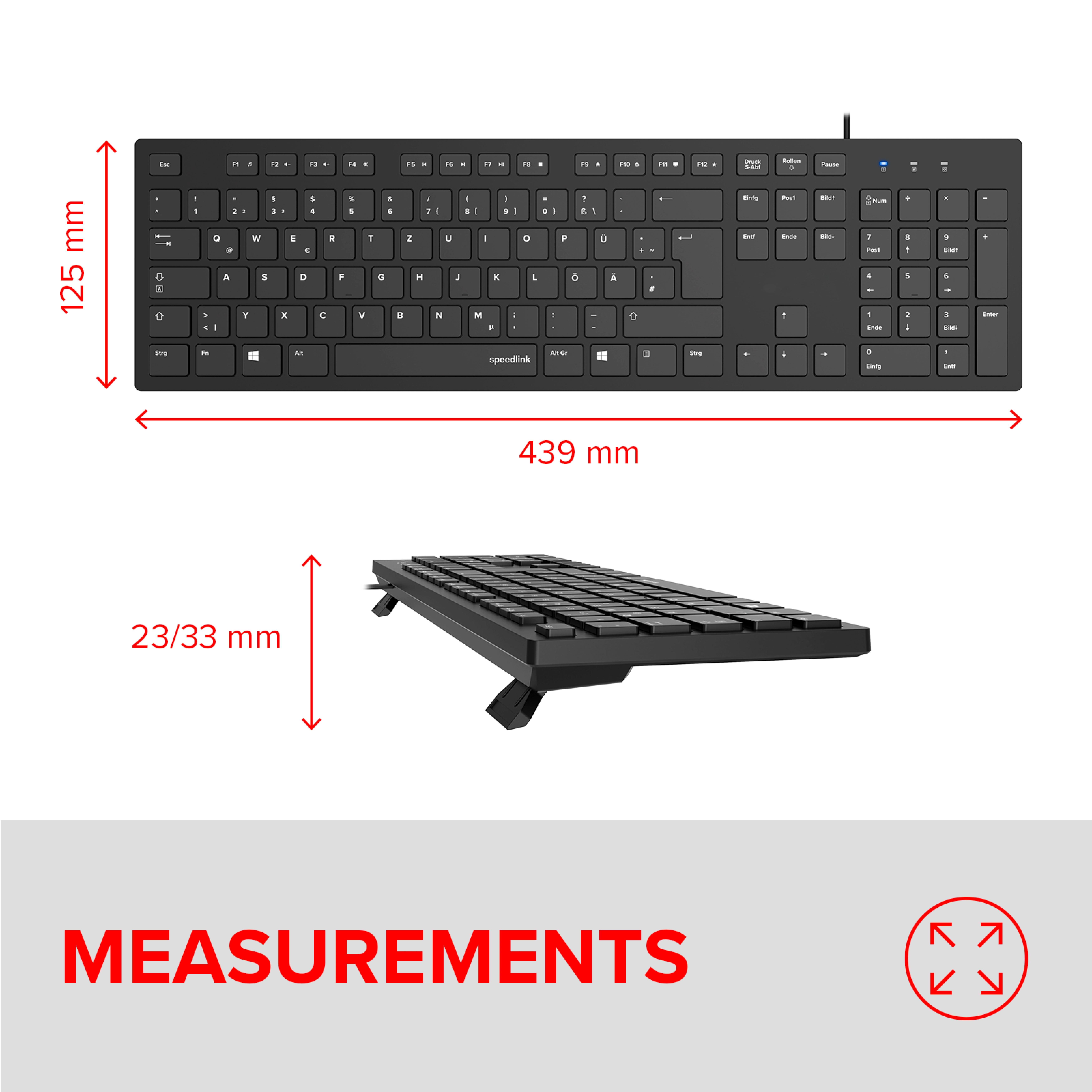 SPEEDLINK NIALA Keyboard, black - DE Layout