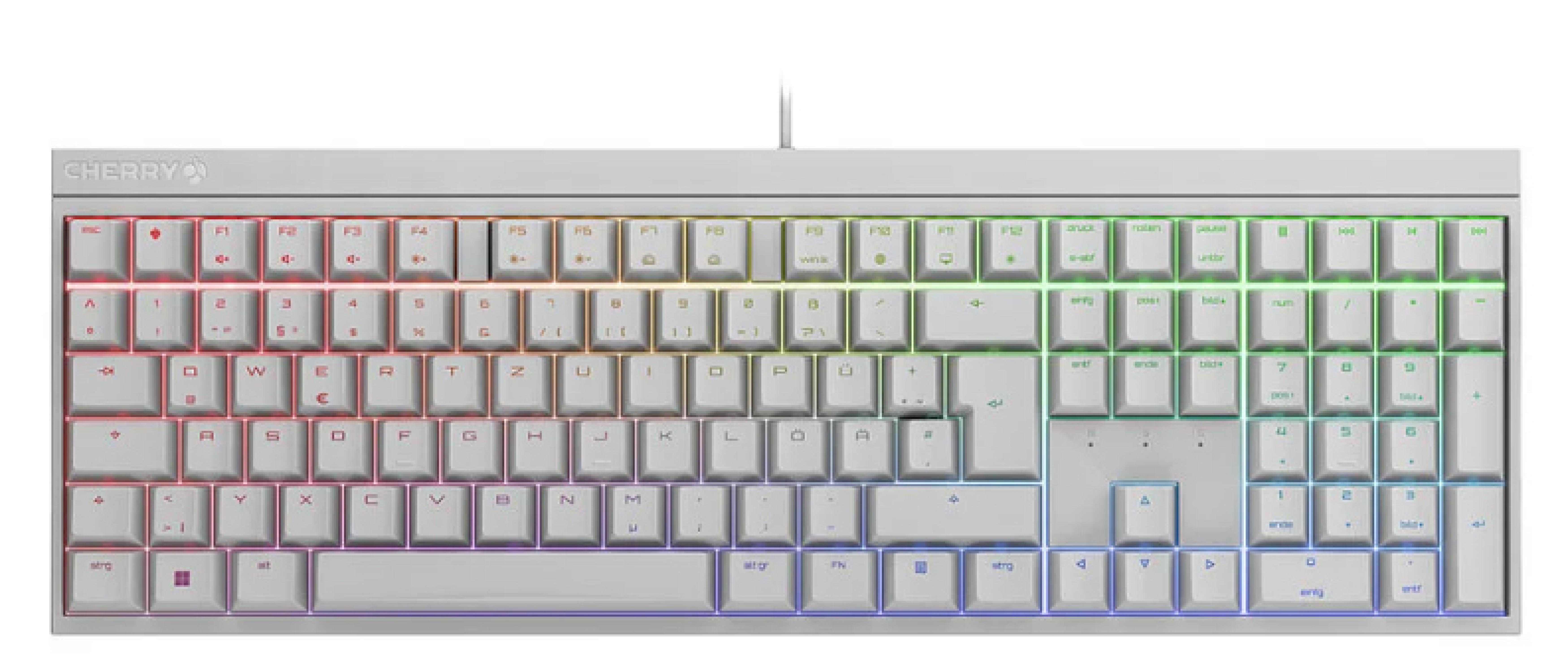 CHERRY XTRFY MX 2.0S Tastatur RGB Wired DE MX Rot weiss