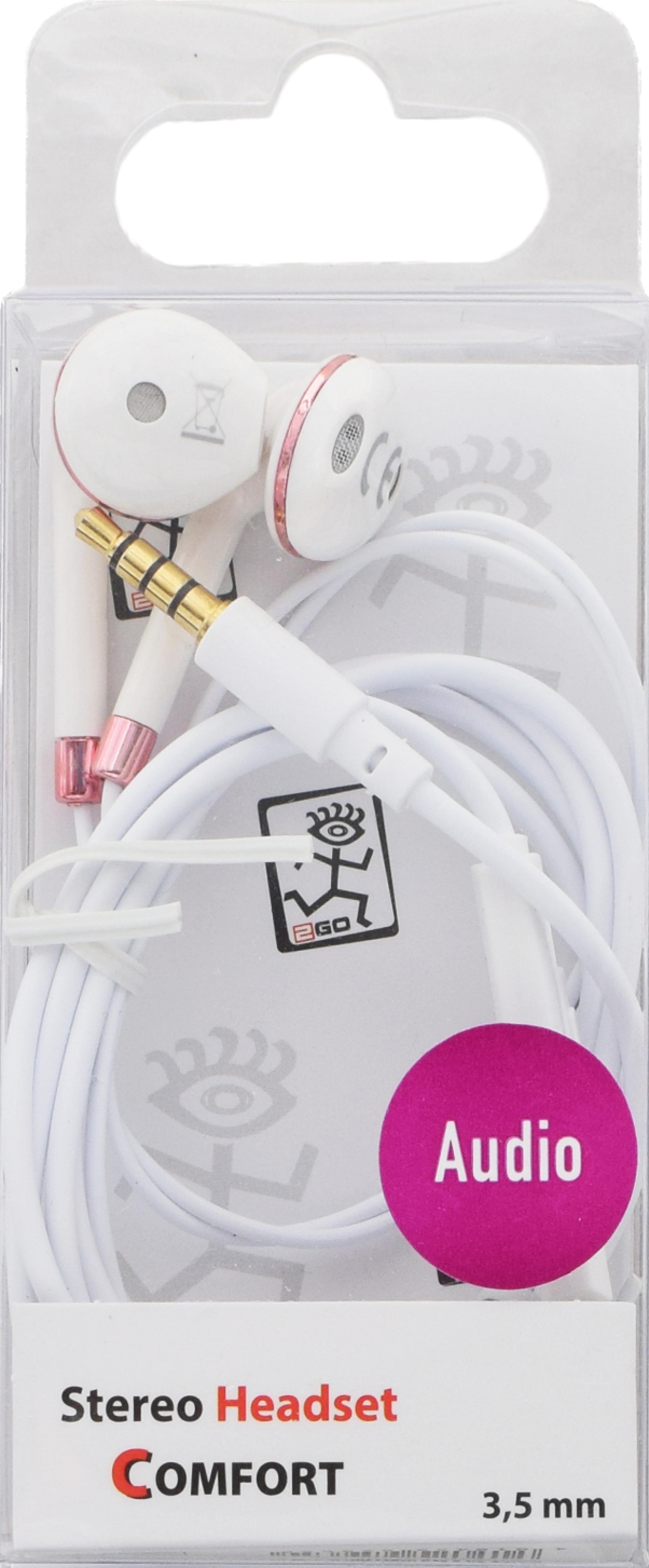 2GO In-Ear Stereo-Headset "Comfort" - weiss/rosÃ©