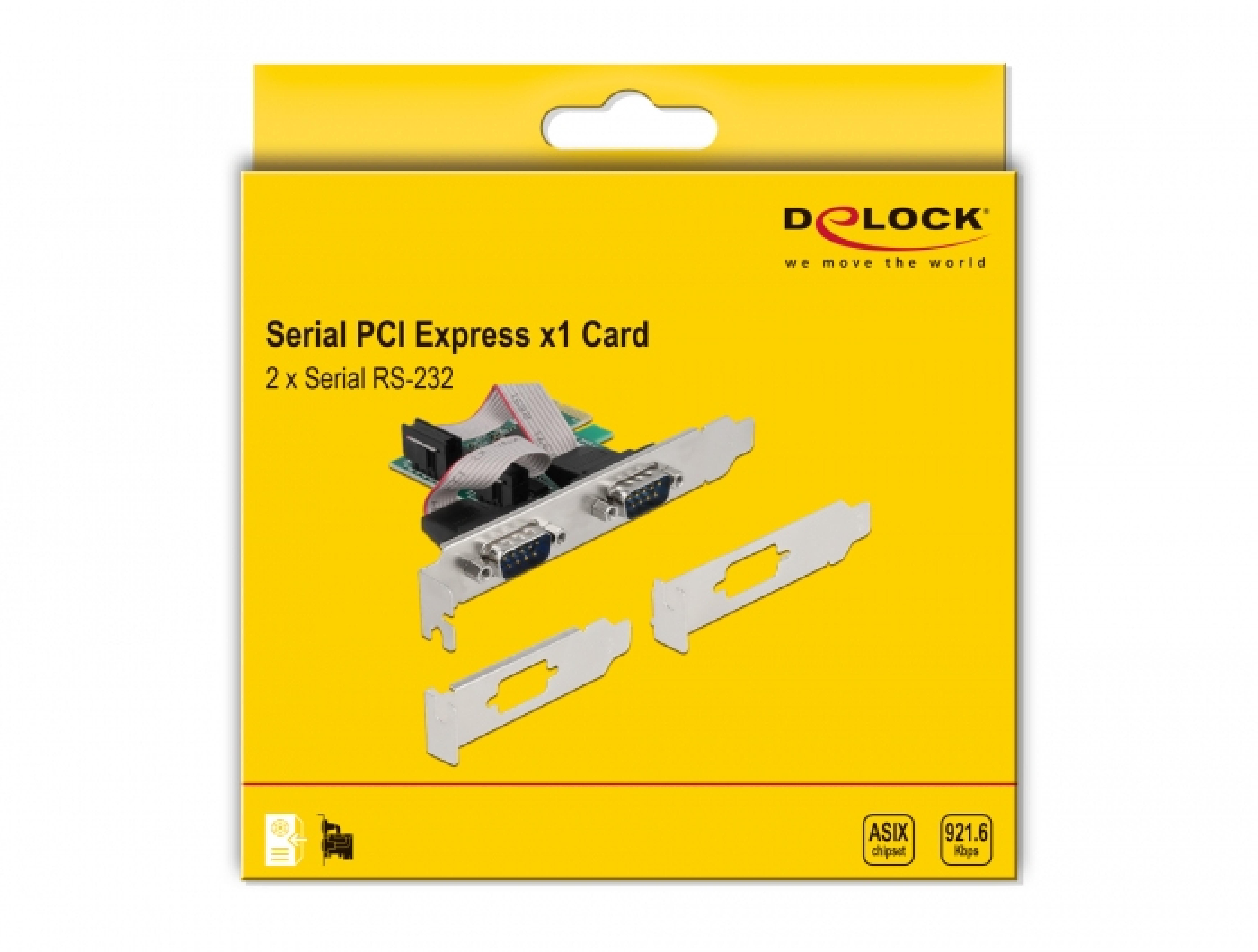 DELOCK PCI Express x1 Karte zu 2 x Seriell RS-232