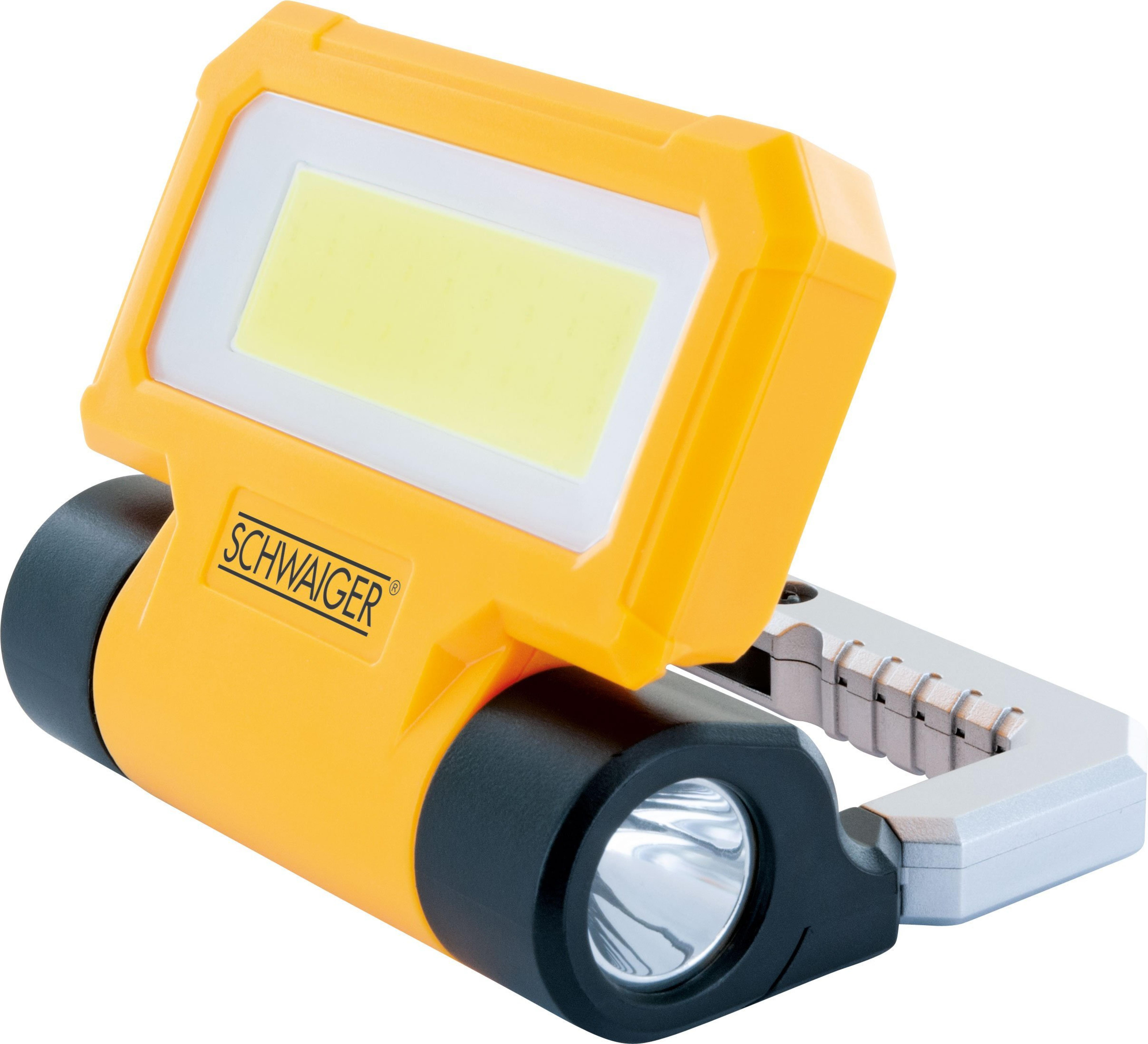 Schwaiger 2 in 1 LED Arbeitsleuchte 300 Lumen Schwarz/Gelb