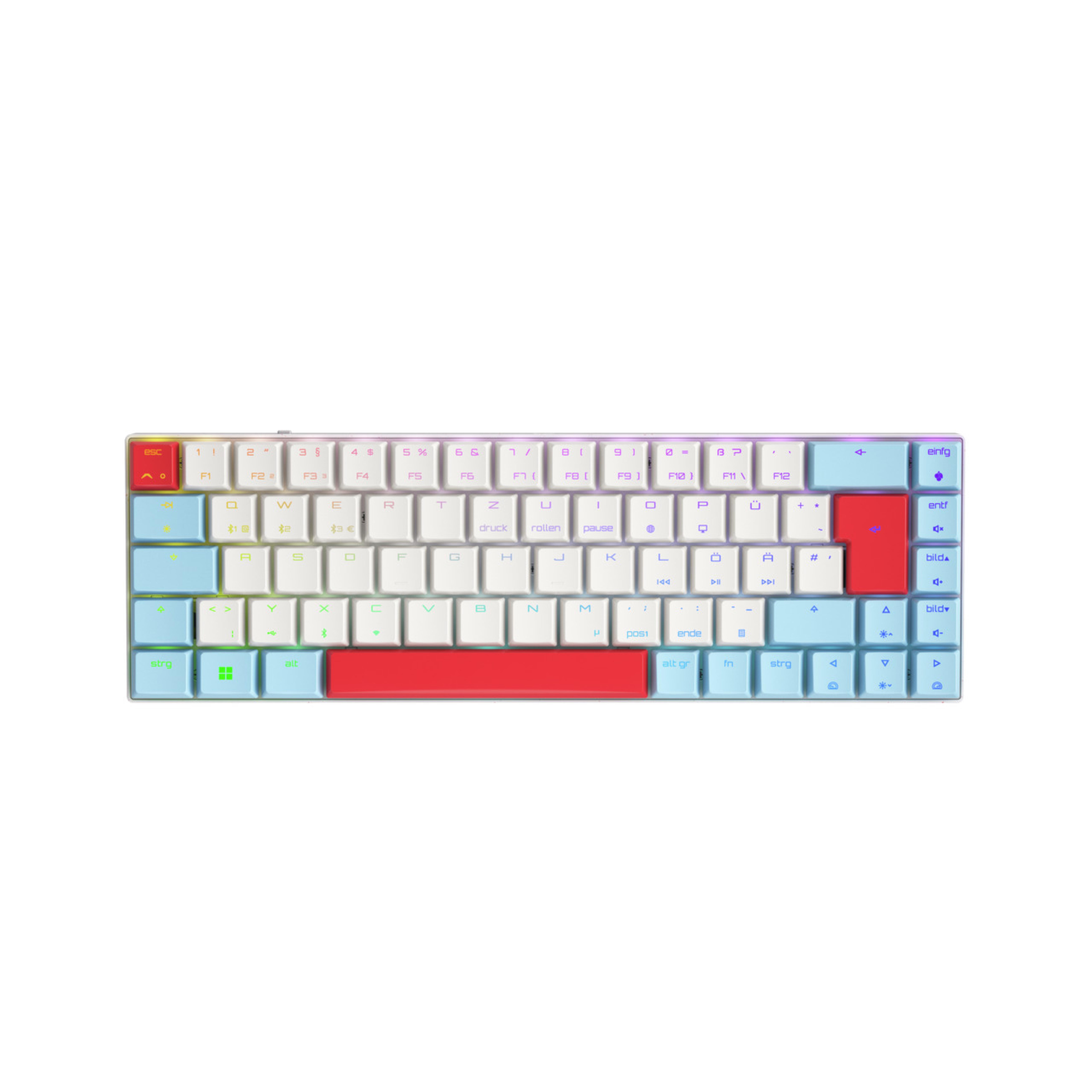 CHERRY XTRFY MX-LP 2.1 COMPACT Wireless Tastatur RGB DE weiss