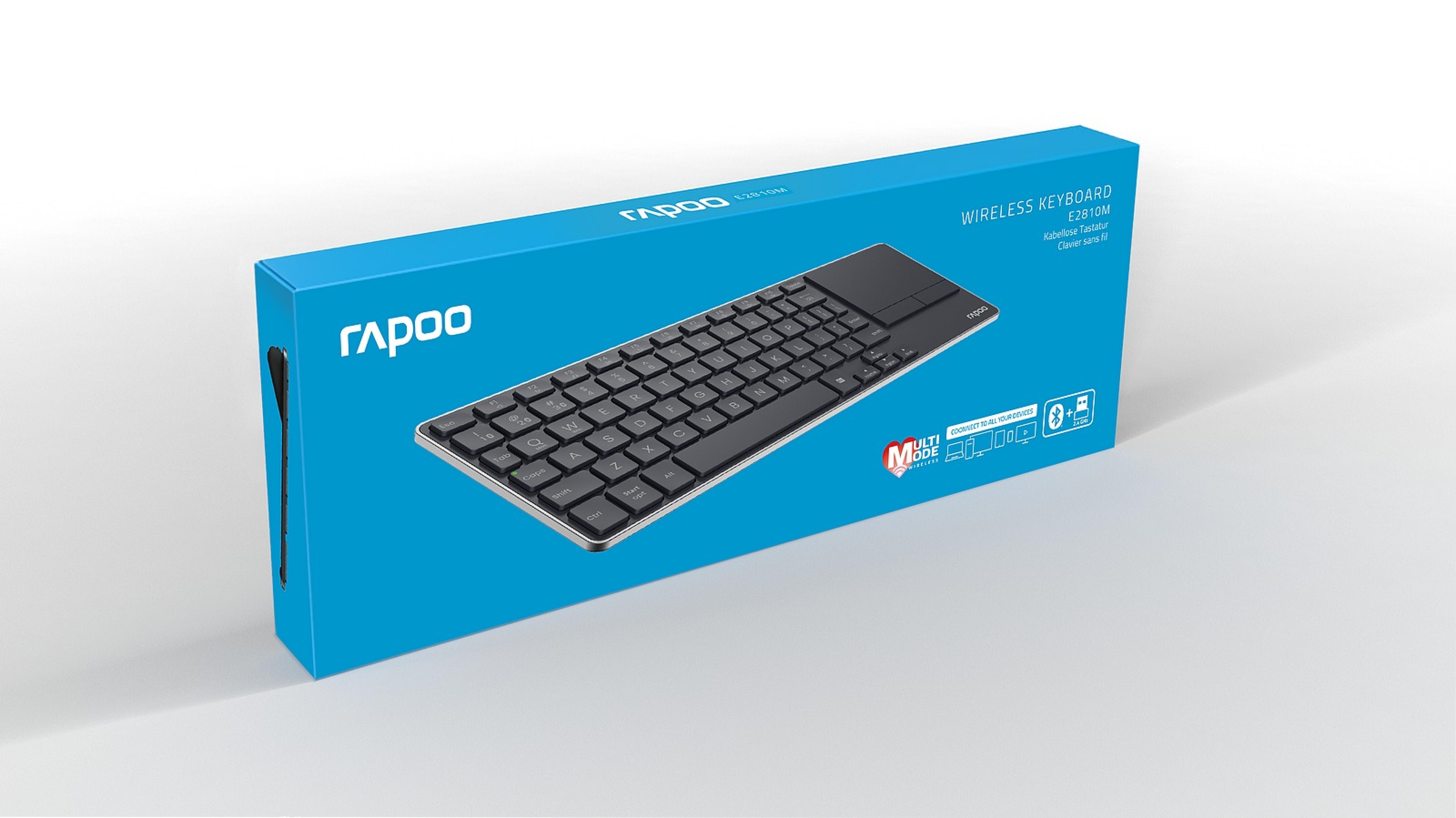 RAPOO E2810M Smart TV Multi-Media Wireless metal Keyboard black DE