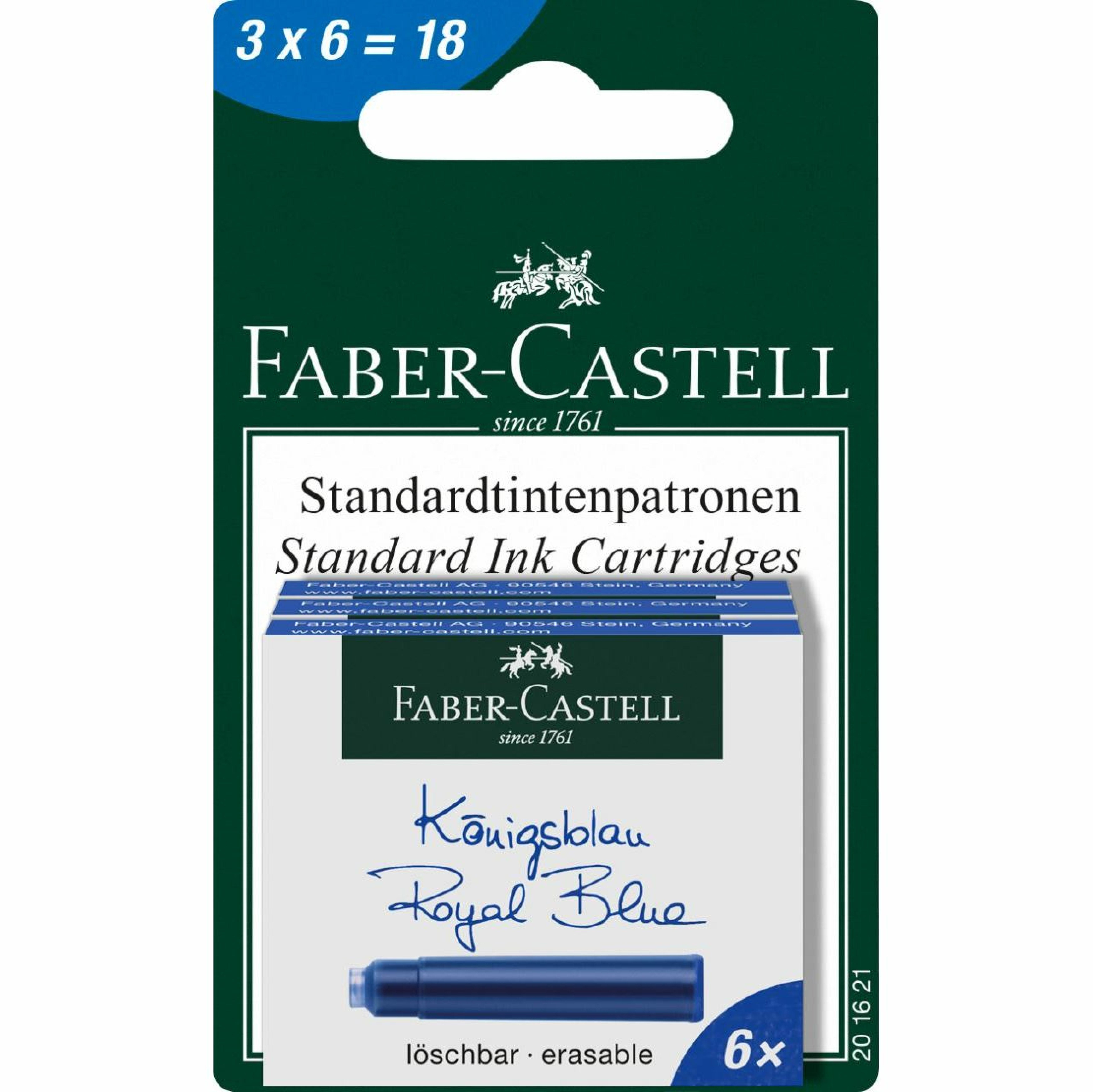 FABER-CASTELL Tintenpatronen blau 3 Schachteln BK