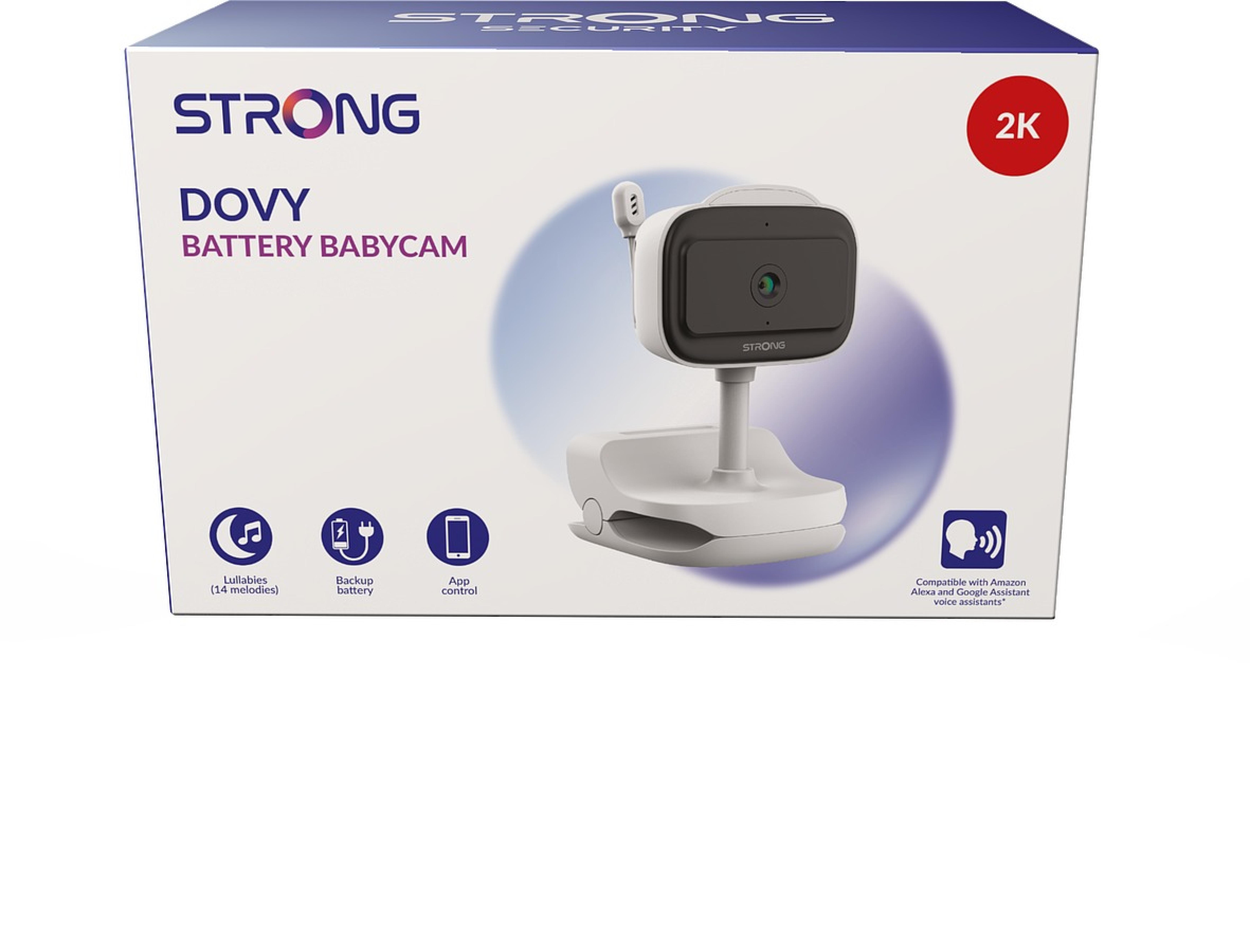 STRONG Indoor Babykamera, FHD, Zweiwege-Audio, Raumtemperatur, Nachtlicht, Einschlafmelodien