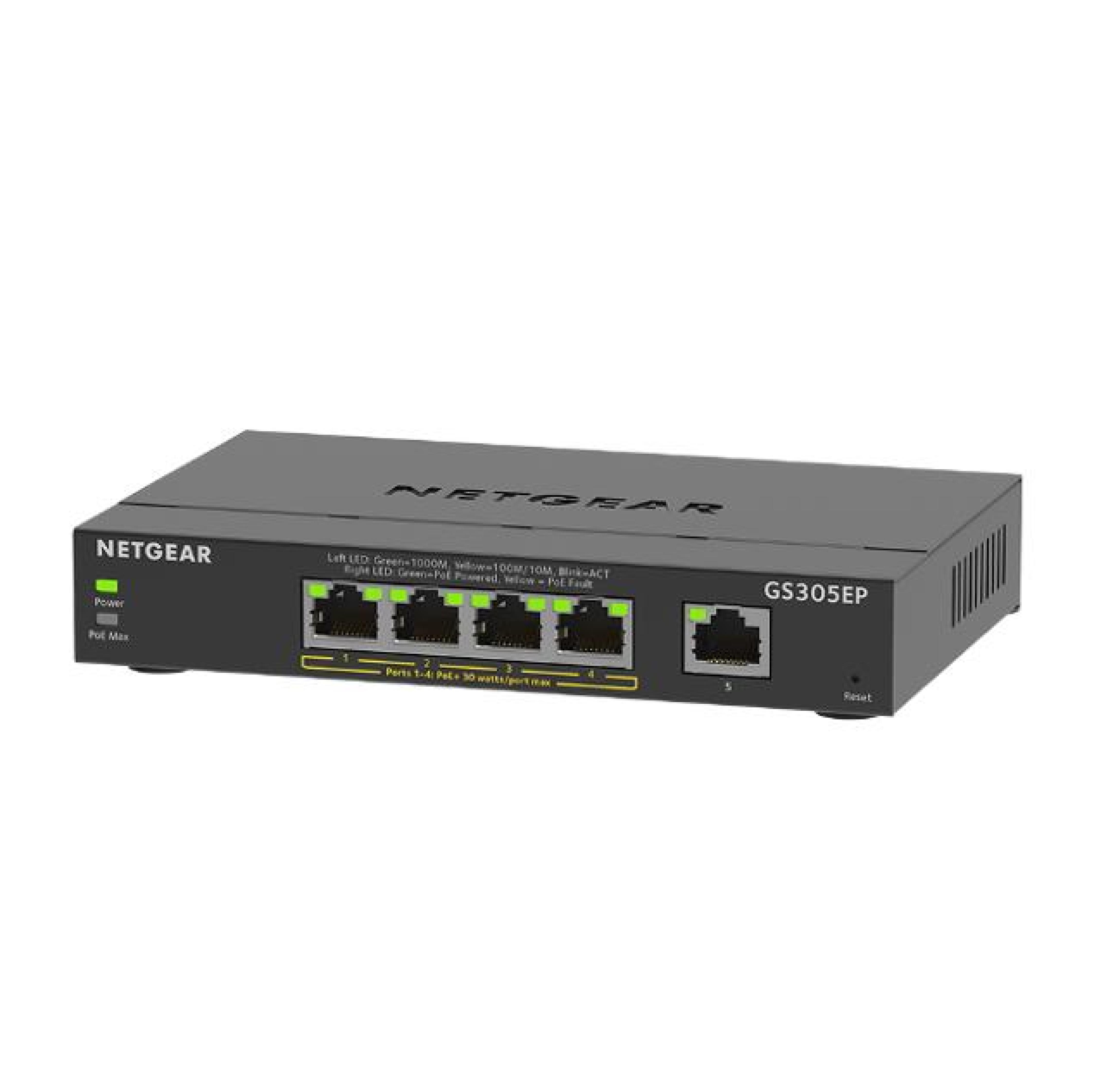 NETGEAR 5 Port GBE PoE Plus Switch