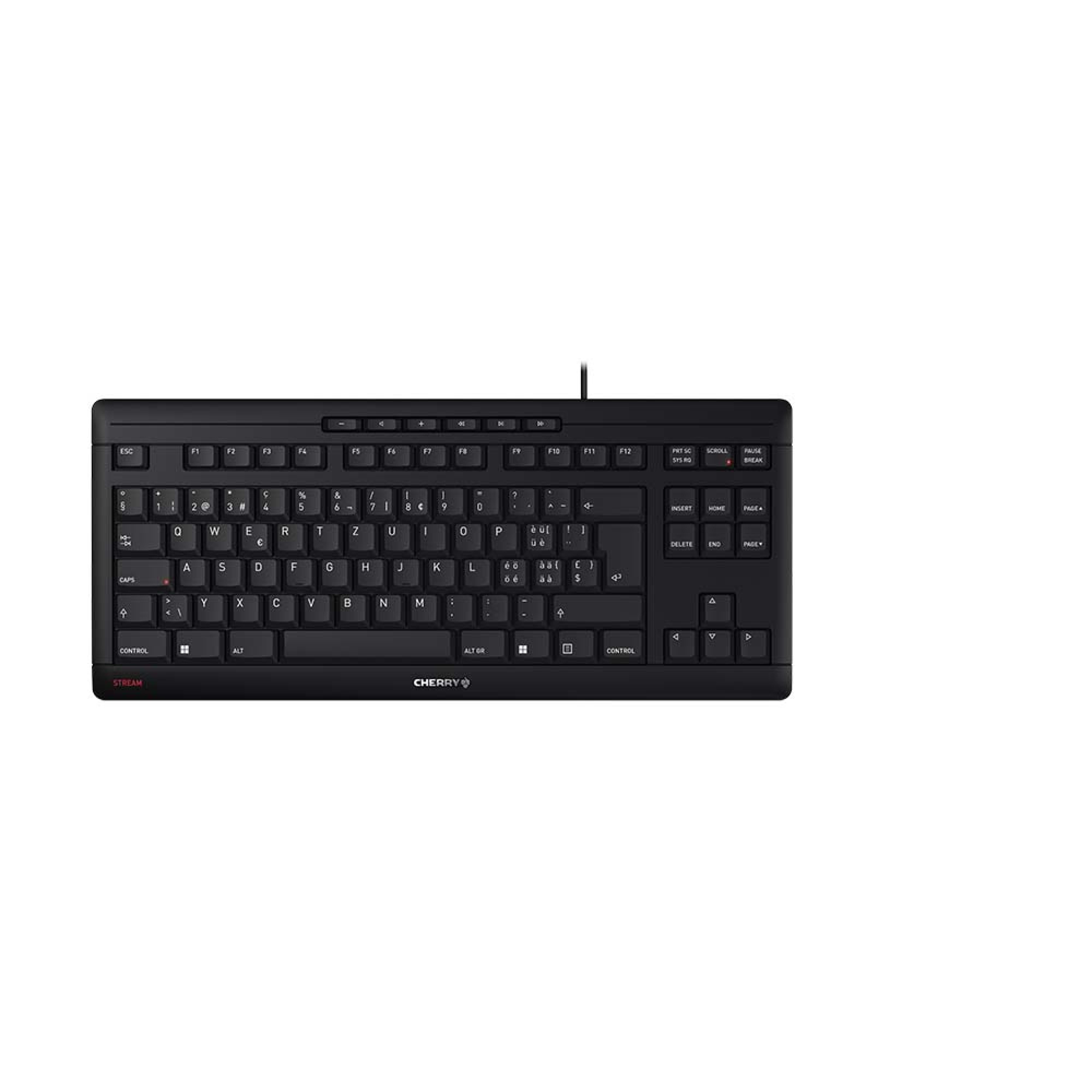 CHERRY STREAM Tastatur Wired CH 1.80m TKL 80% schwarz/grau