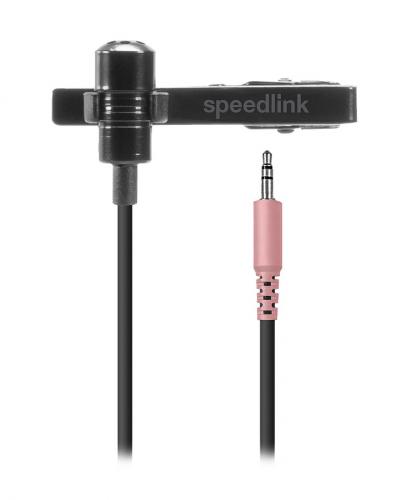 Schwarzes Clip-On Mikrofon von Speedlink mit 3,5 mm Klinkenstecker