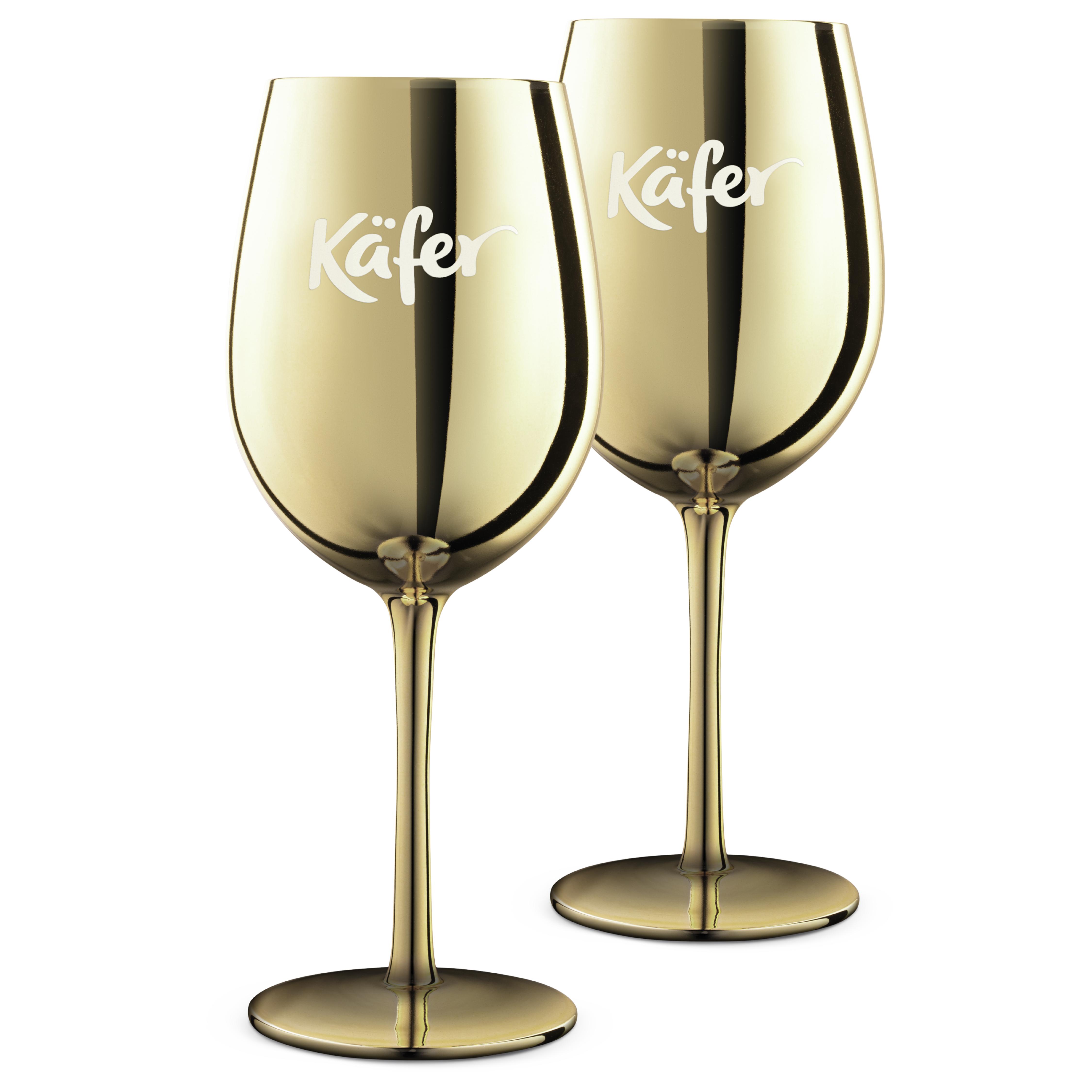 Käfer Cocktail Kelch Gold 2er Set aus spiegelndem Glas