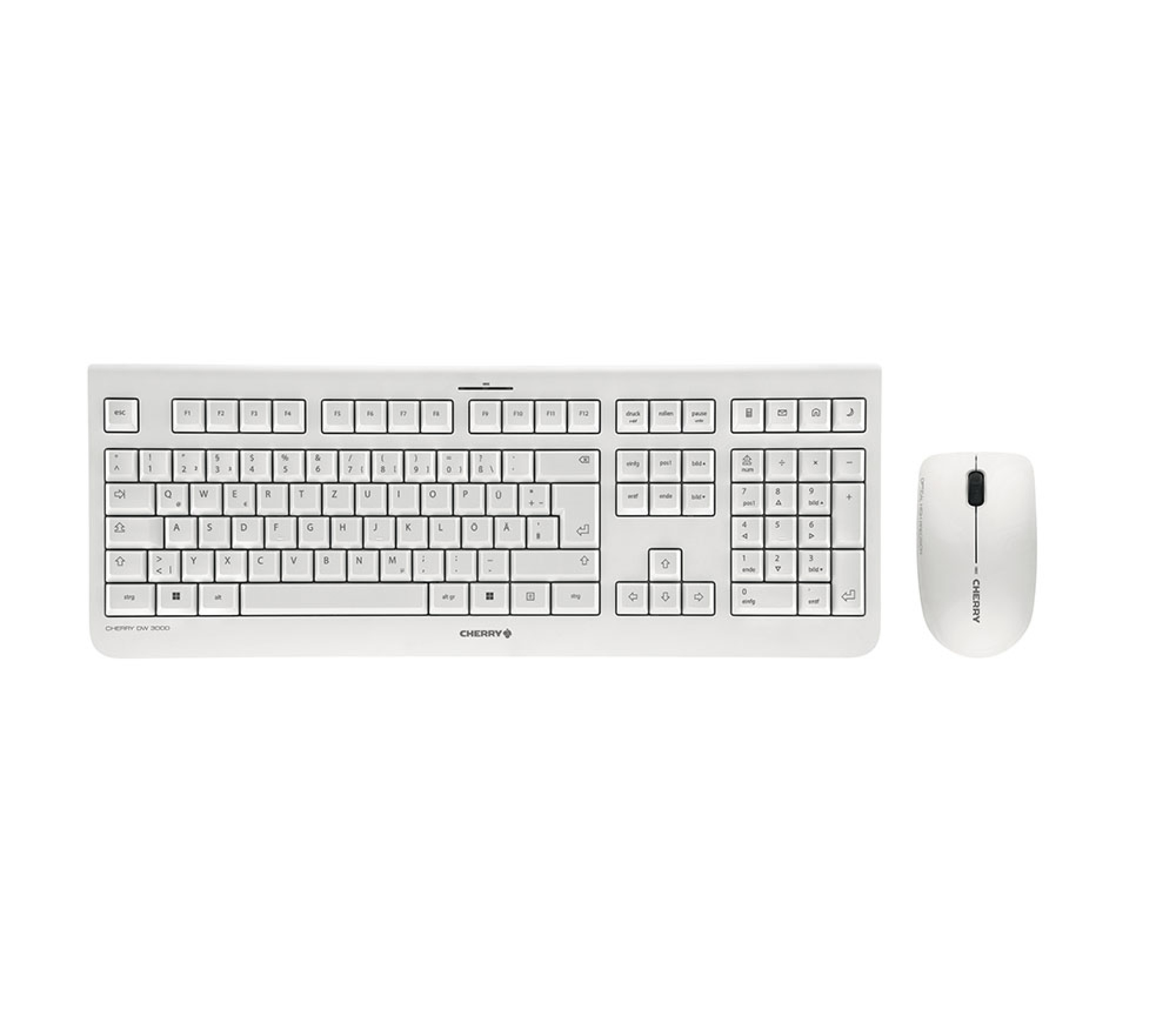 CHERRY DW3000 Wireless Maus&Tastatur DE weiss/grau