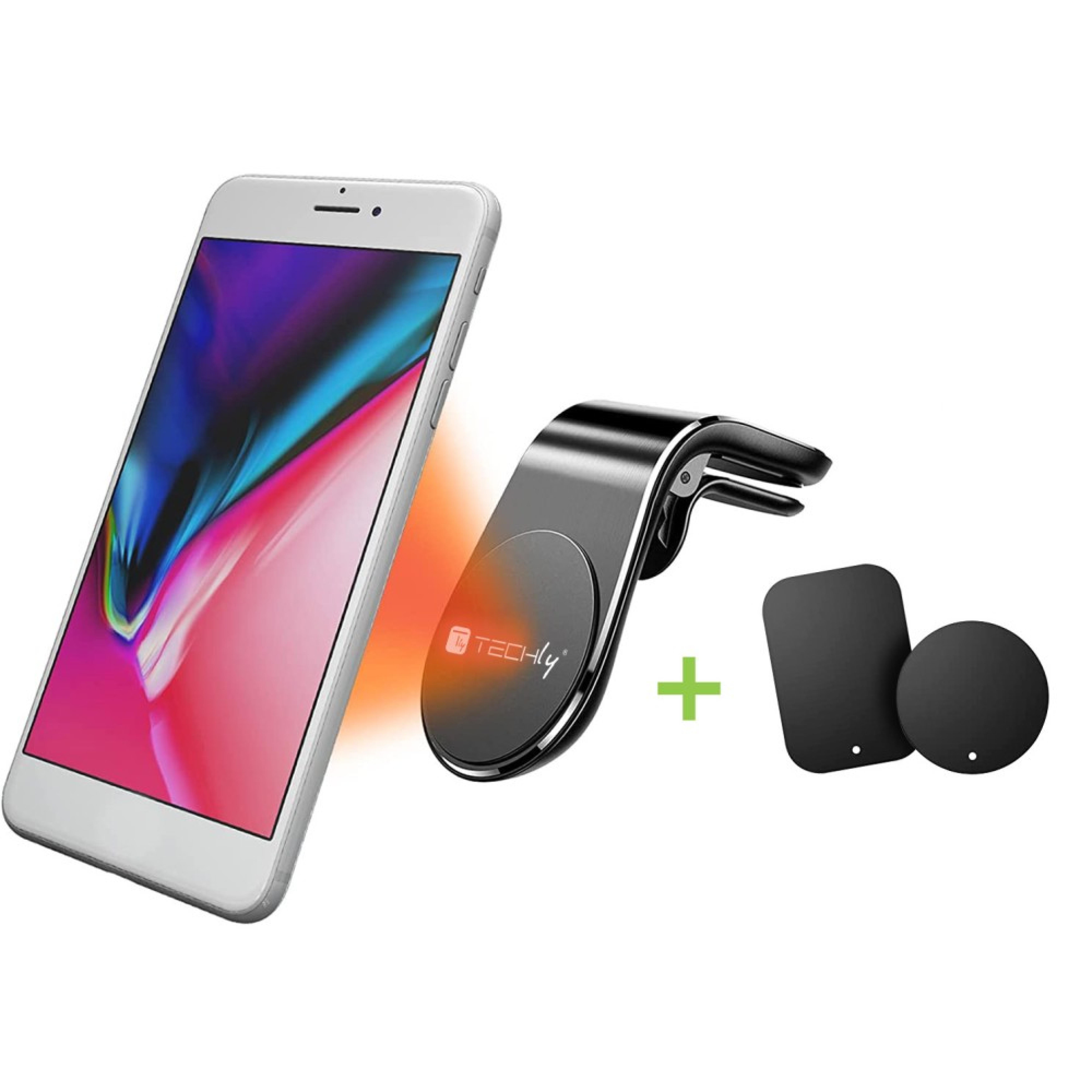 Techly Magnetische Autohalterung fuer Smartphones