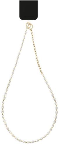 Elegante Halskette mit weißen Perlen und goldener Kette