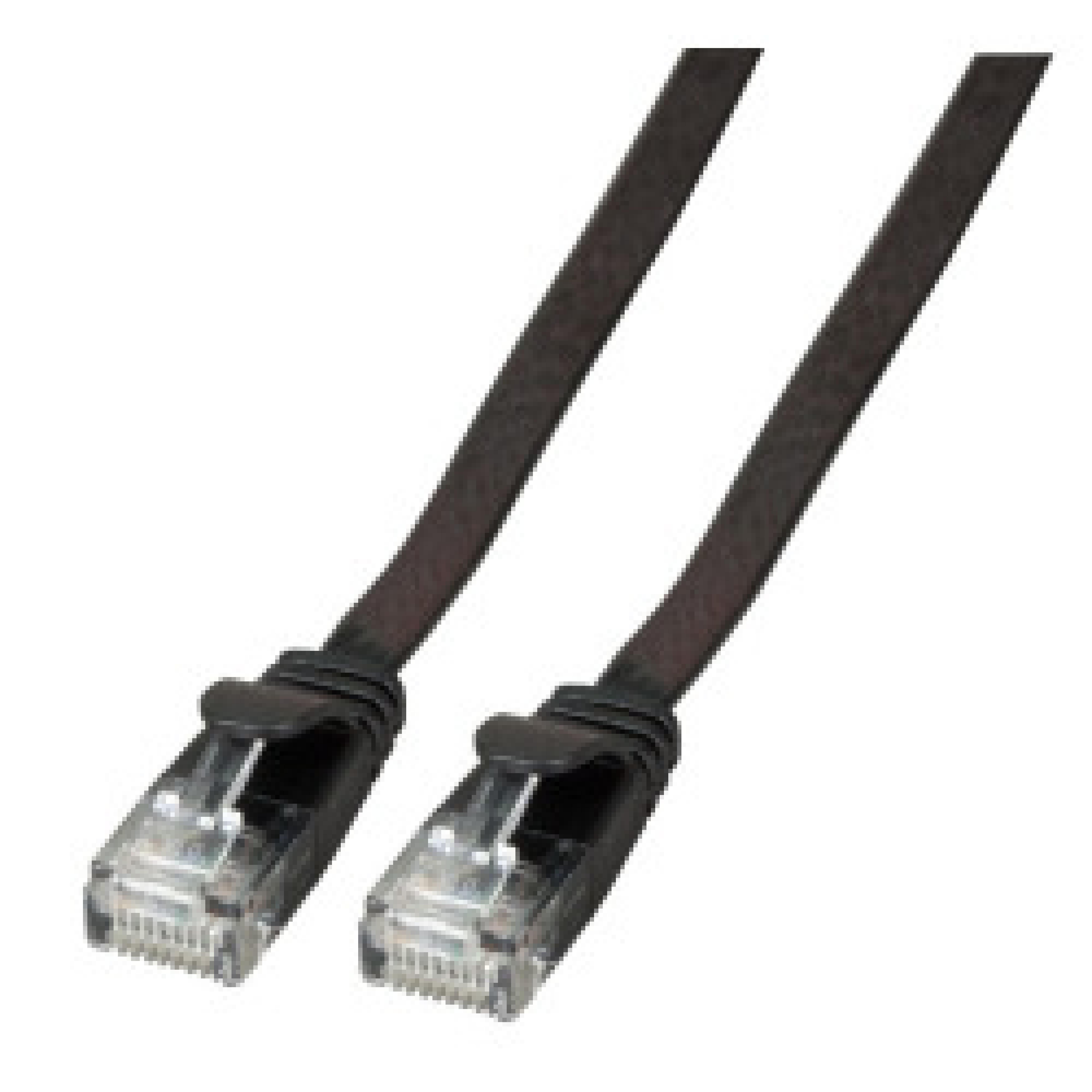 EFB RJ45 Flachpatchkabel U/UTP Cat.6A PVC 1.00m schwarz