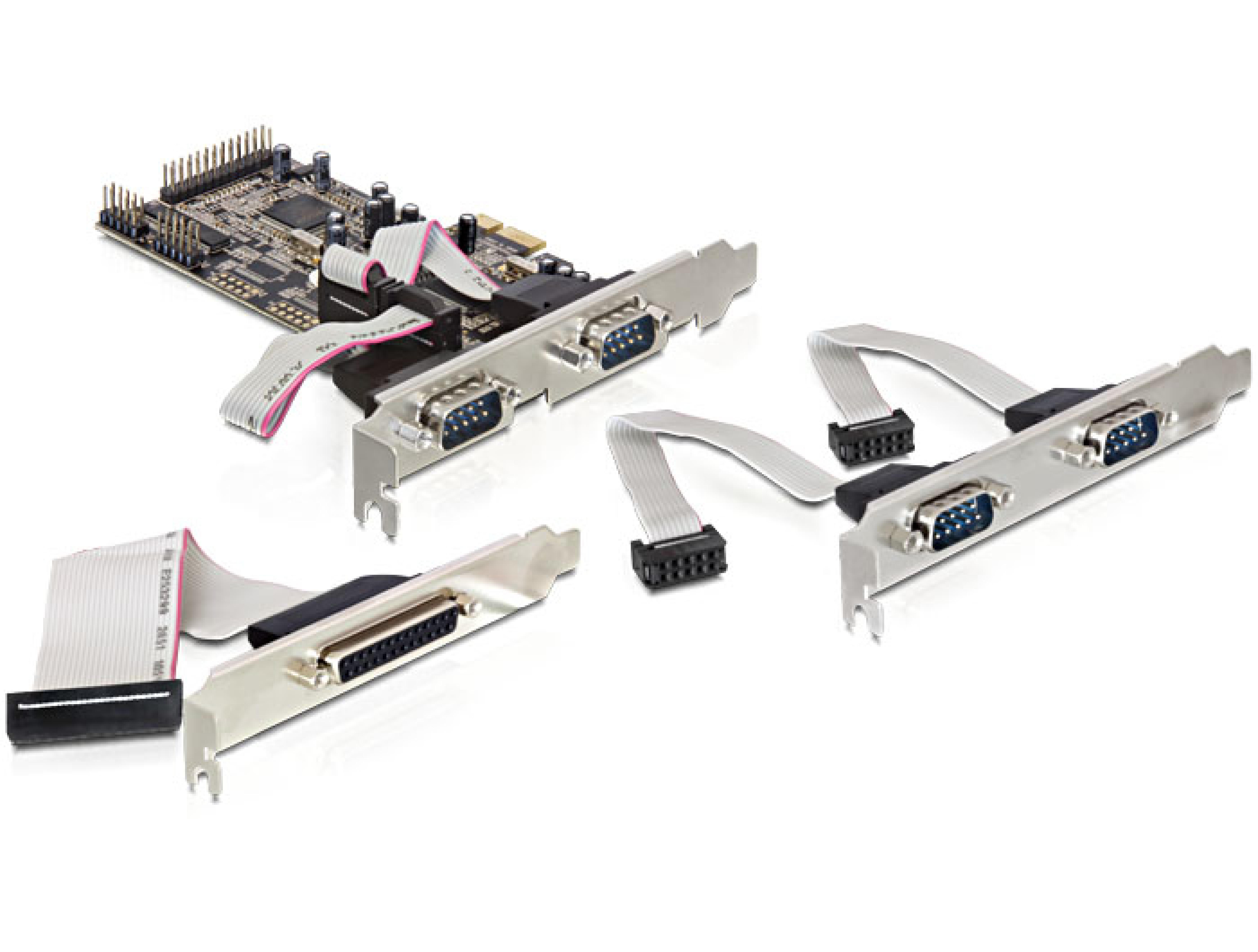 DELOCK PCI Expr Card 4x D-Sub9 ext + 1x D-Sub25 ext +LowP