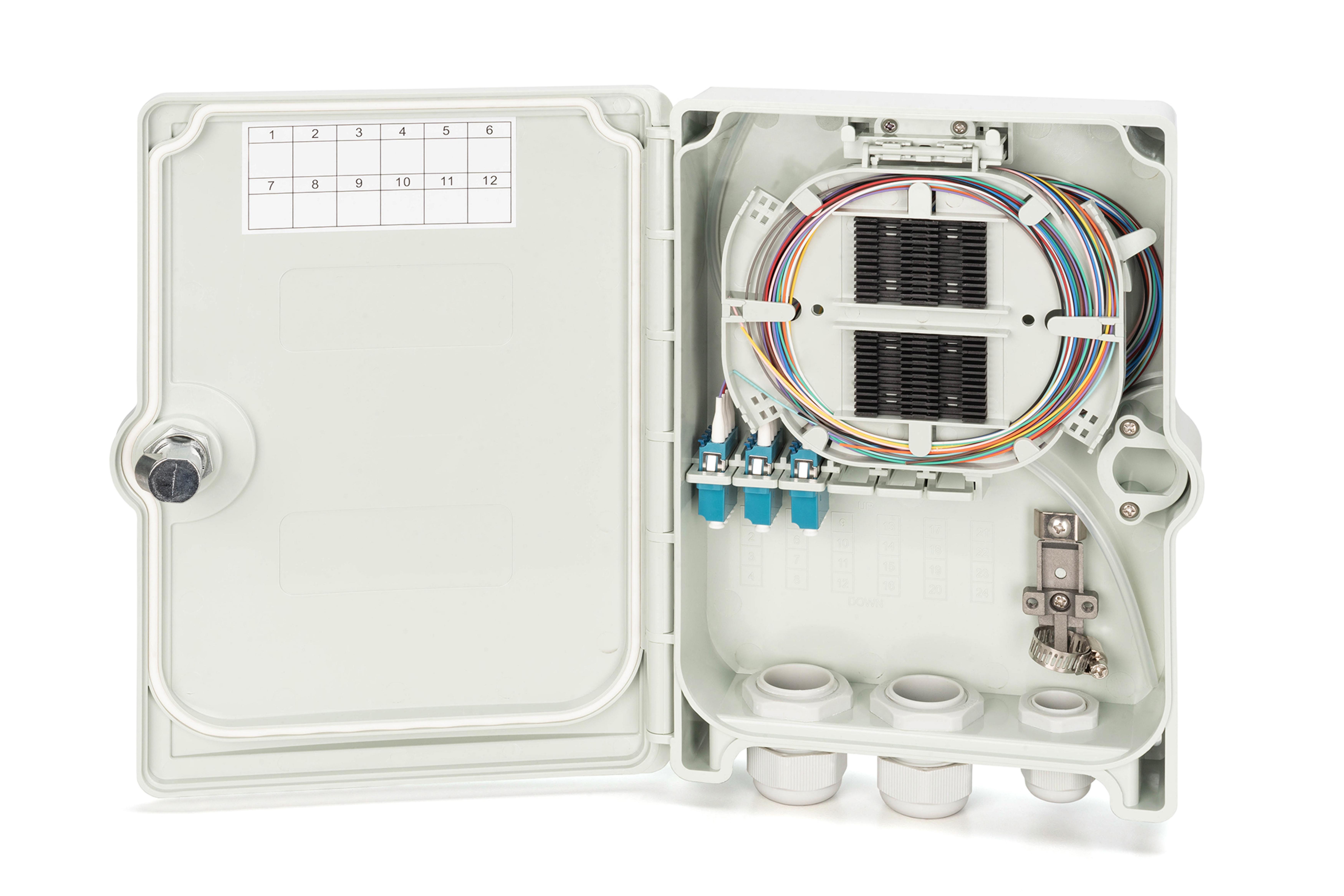 DIGITUS FTTH Box bestueckt OS2 12Fasern LC/PC
