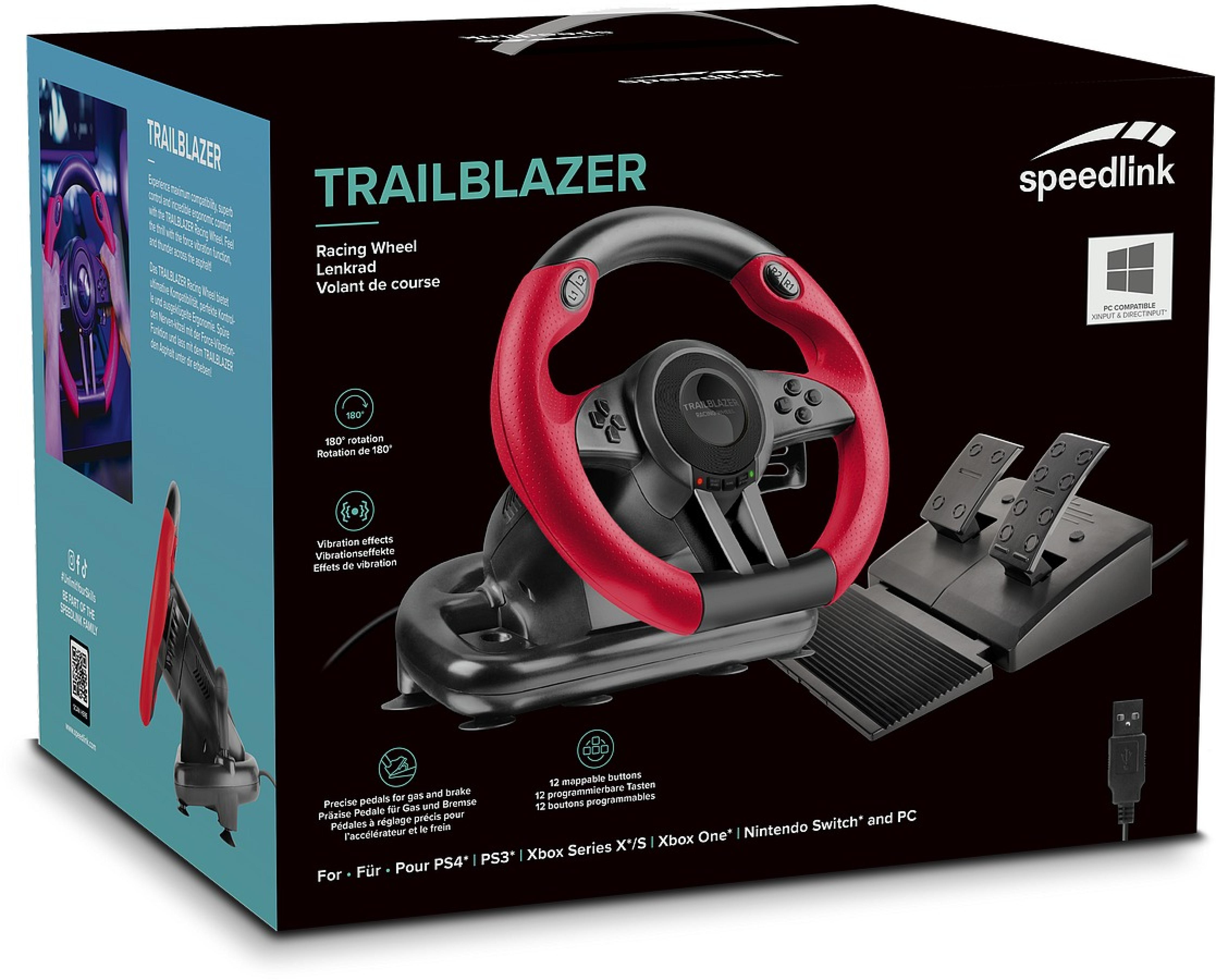 SPEEDLINK TRAILBLAZER Racing Wheel for PC/PS4/Xbox Series X/S/One/Switch 2/Switch/OLED, black
