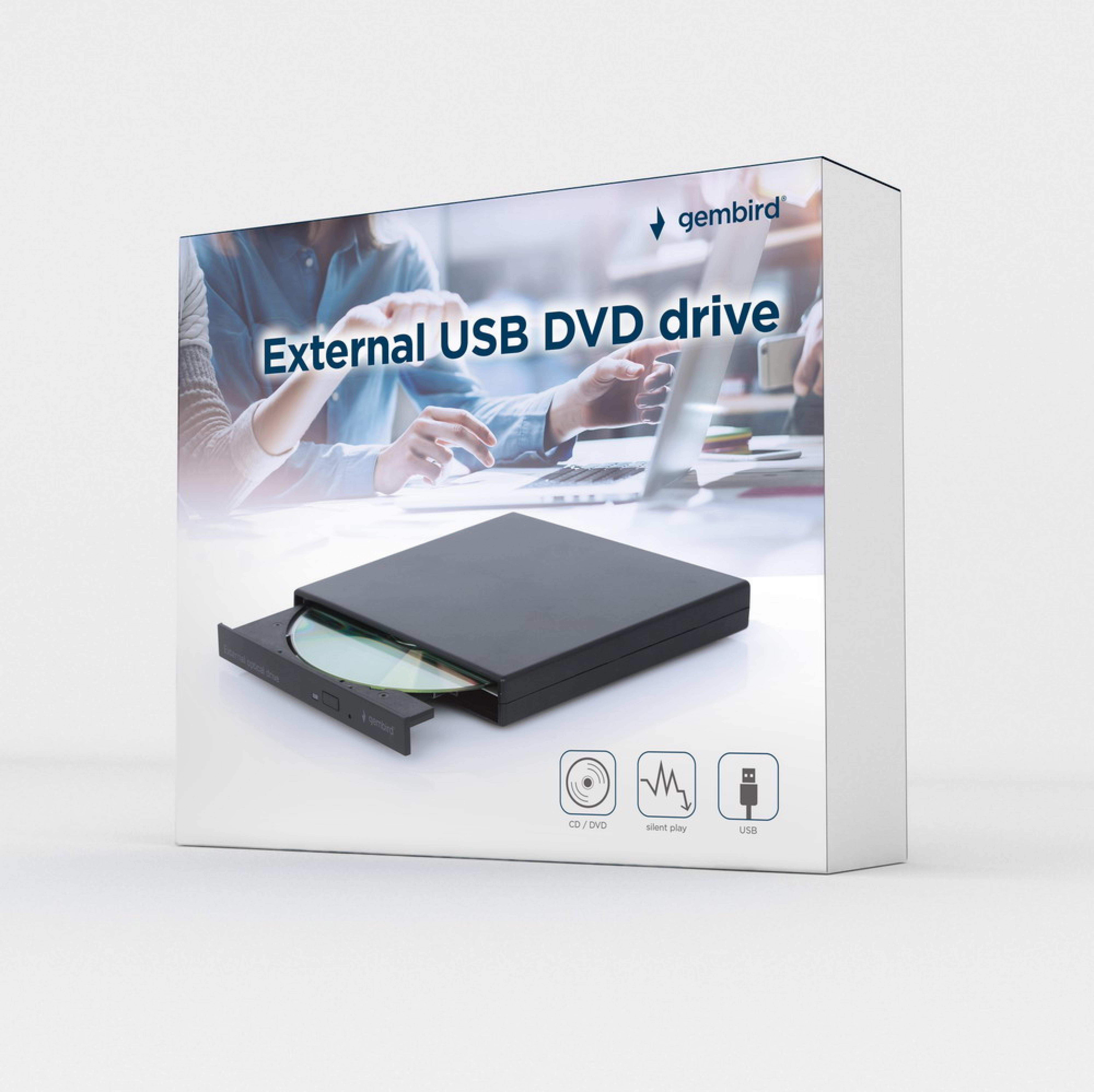 gembird DVW EXT SLIM DVD-USB-04 black USB2.0 DVD8x CD24x