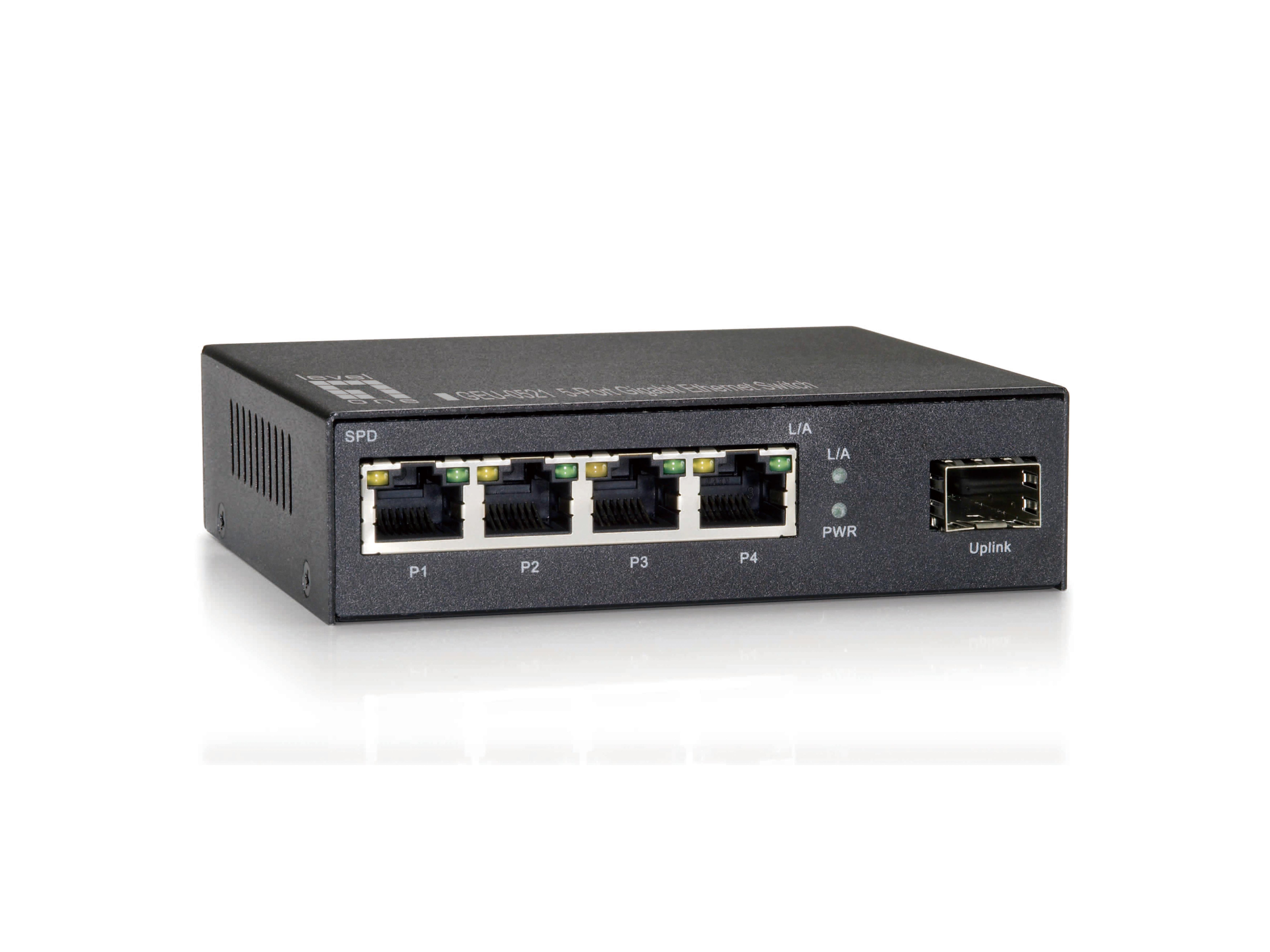 LevelOne Switch 4xGE/1xGSFP unmanaged Plastik