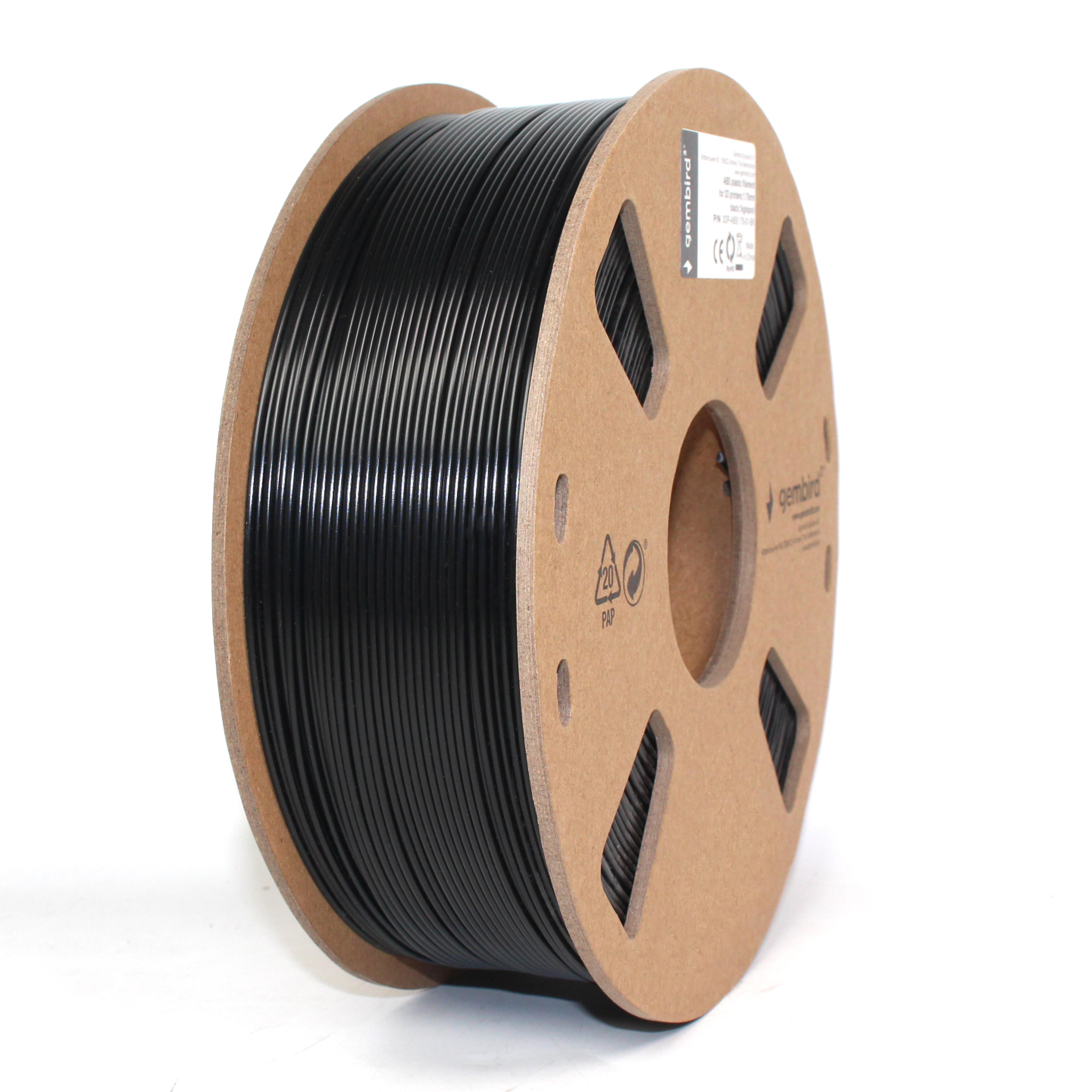 gembird Filamentcassette ABS schwarz 1.75mm 1kg Spule