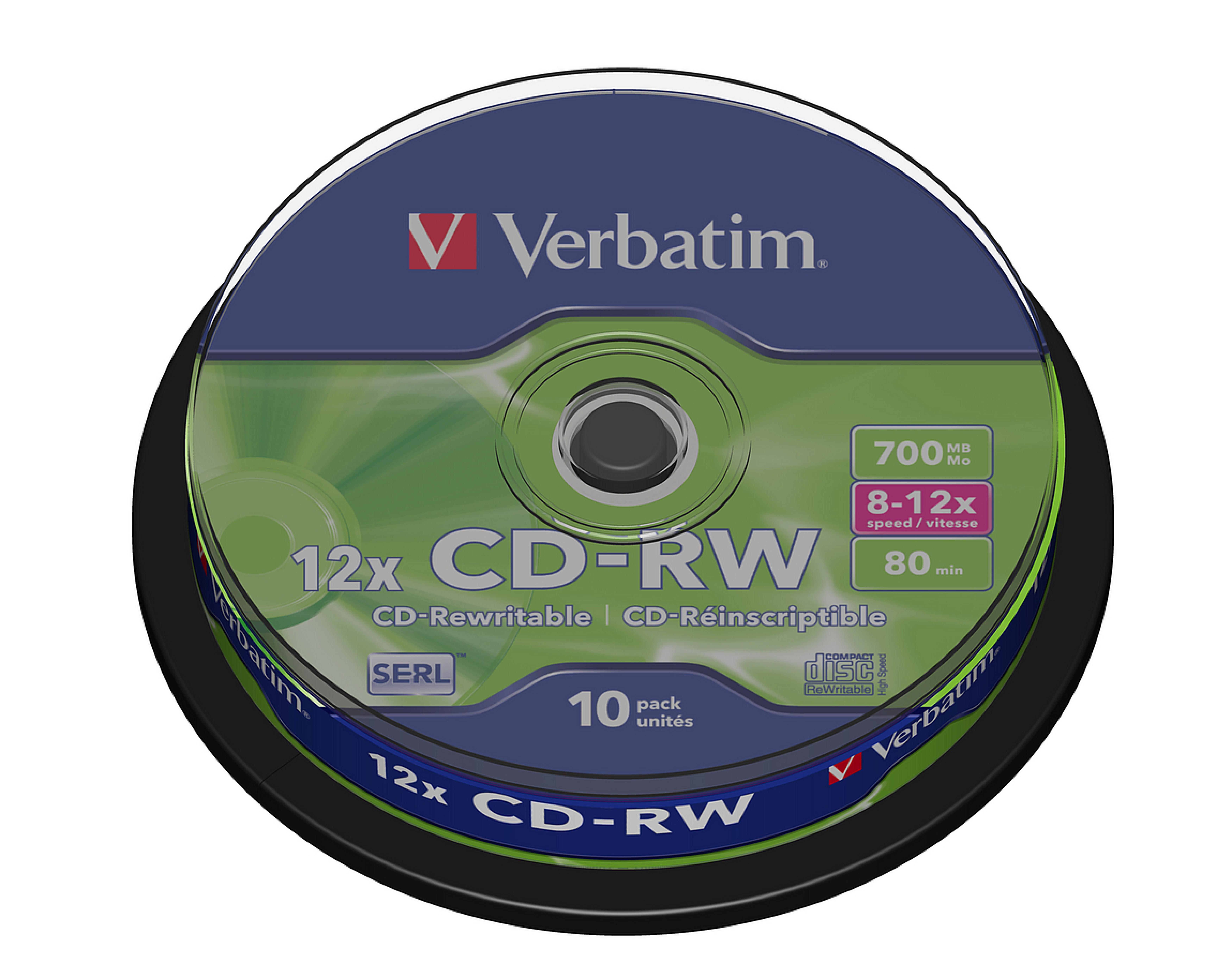 VERBATIM CD-RW SERL 700MB 12x 10er Spindel