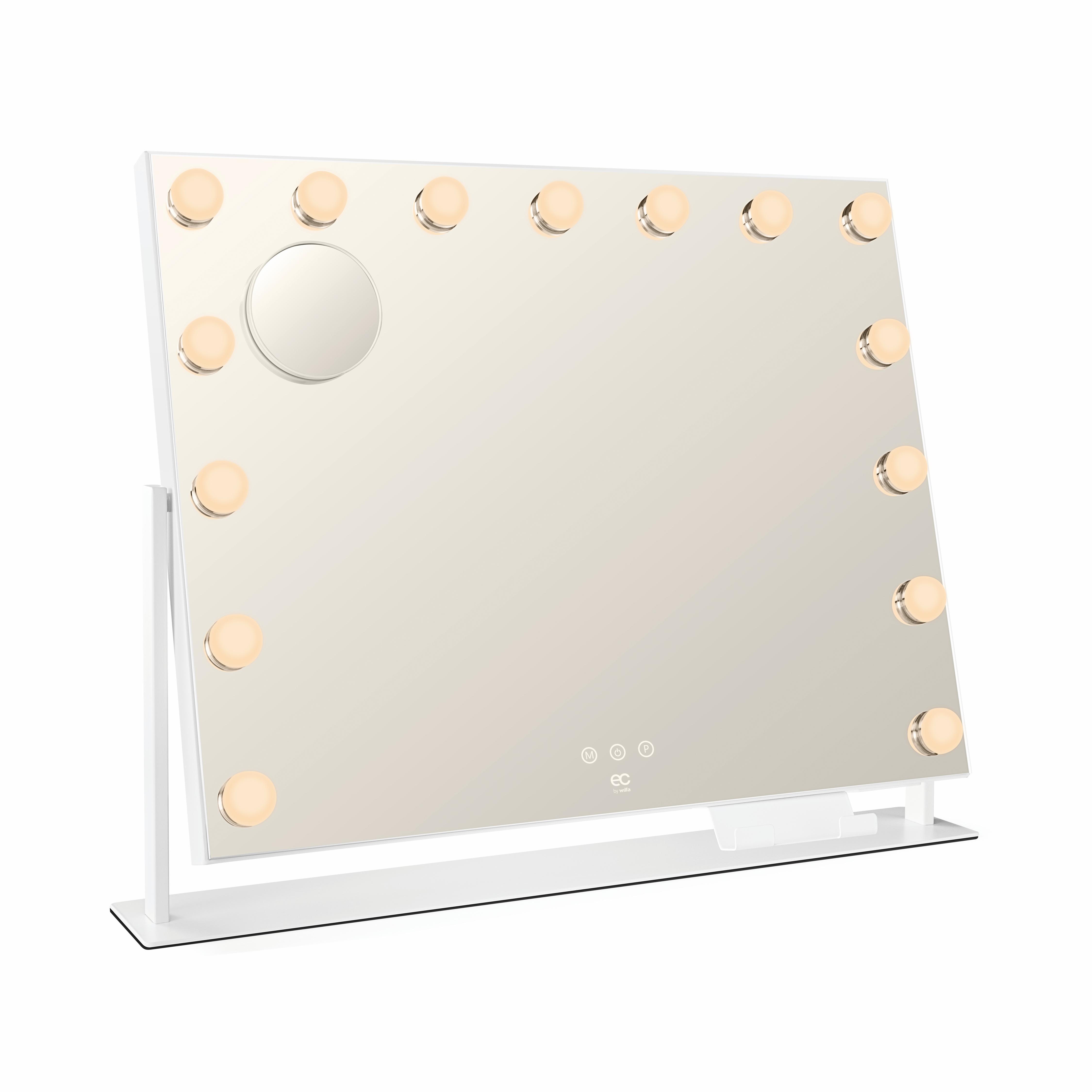 EC BY WILFA Schminkspiegel STAR  58, rotierbarer Spiegel, LED, 58 × 46 cm, MI2W-D58, weiß