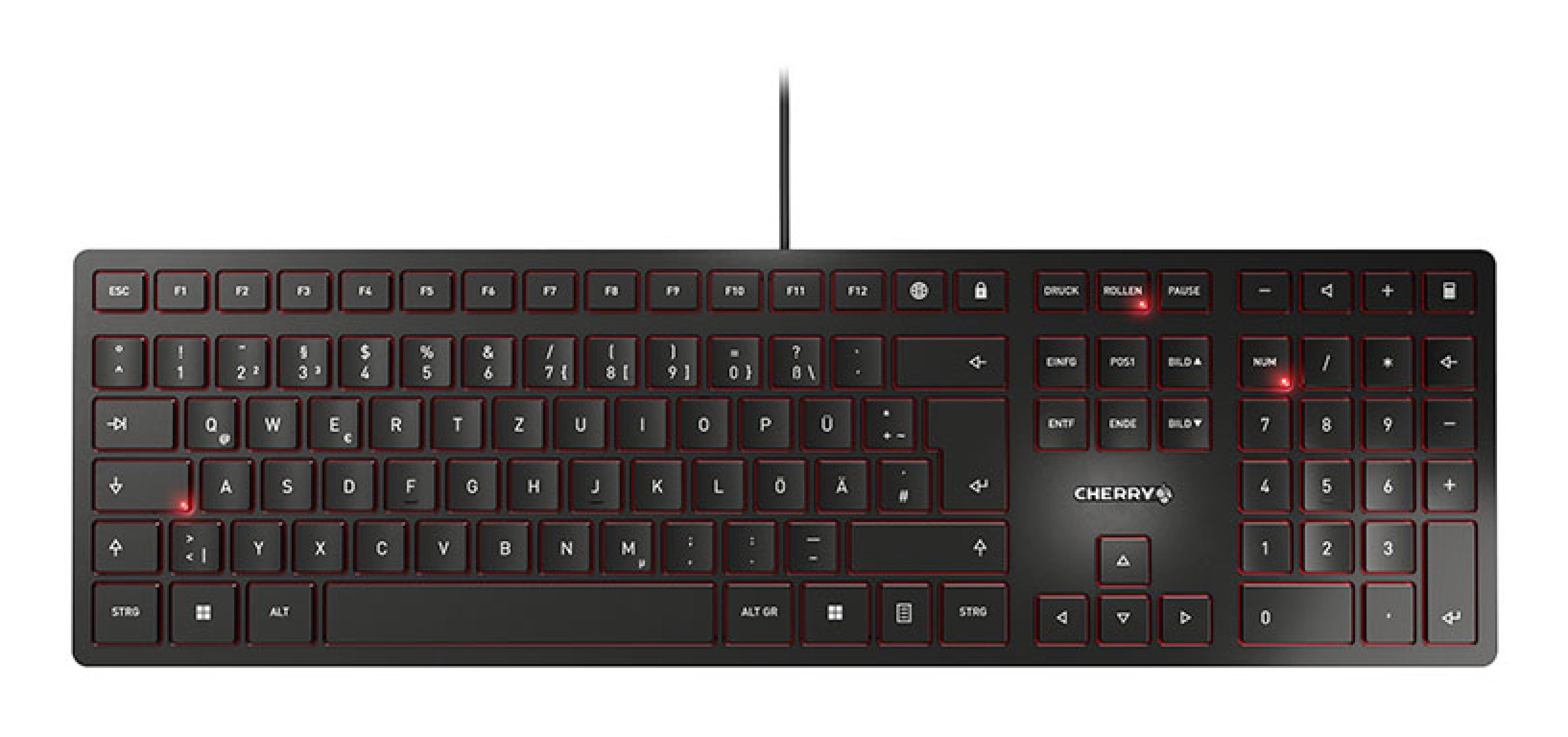 CHERRY KC6000 SLIM Tastatur Wired DE 1.85m schwarz