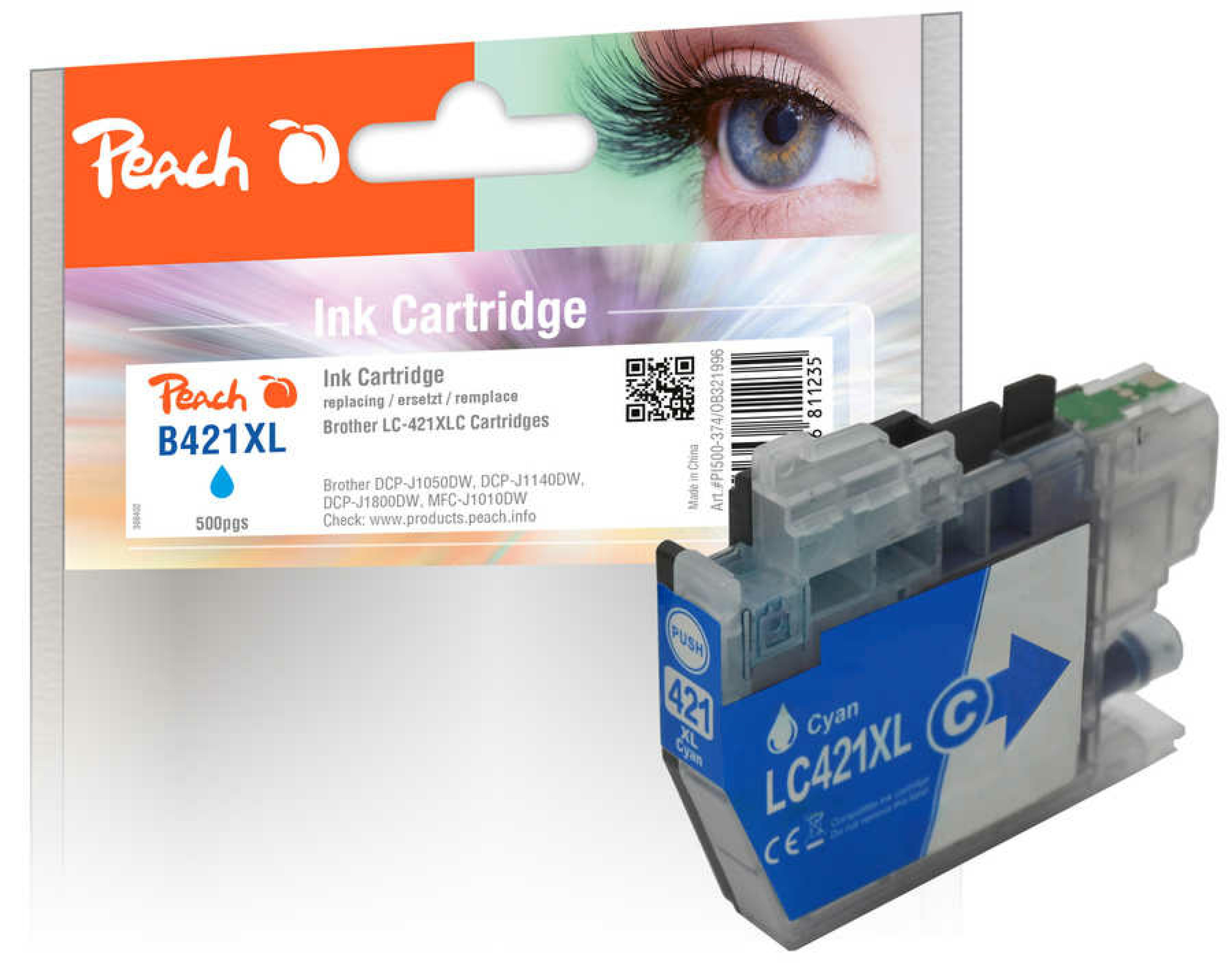 Peach Patrone Brother LC-421XL cyan kompatibel