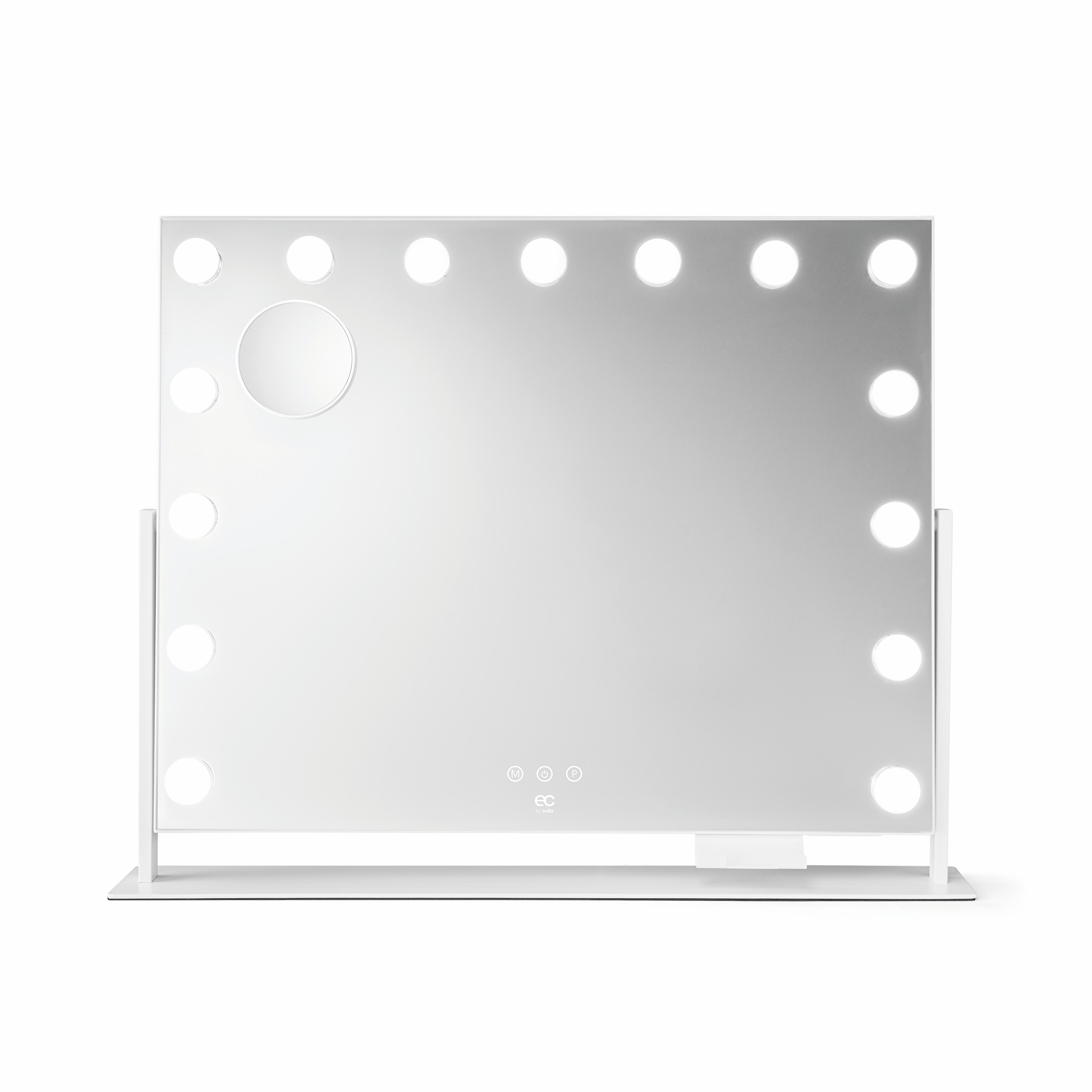 EC BY WILFA Schminkspiegel STAR  58, rotierbarer Spiegel, LED, 58 × 46 cm, MI2W-D58, weiß