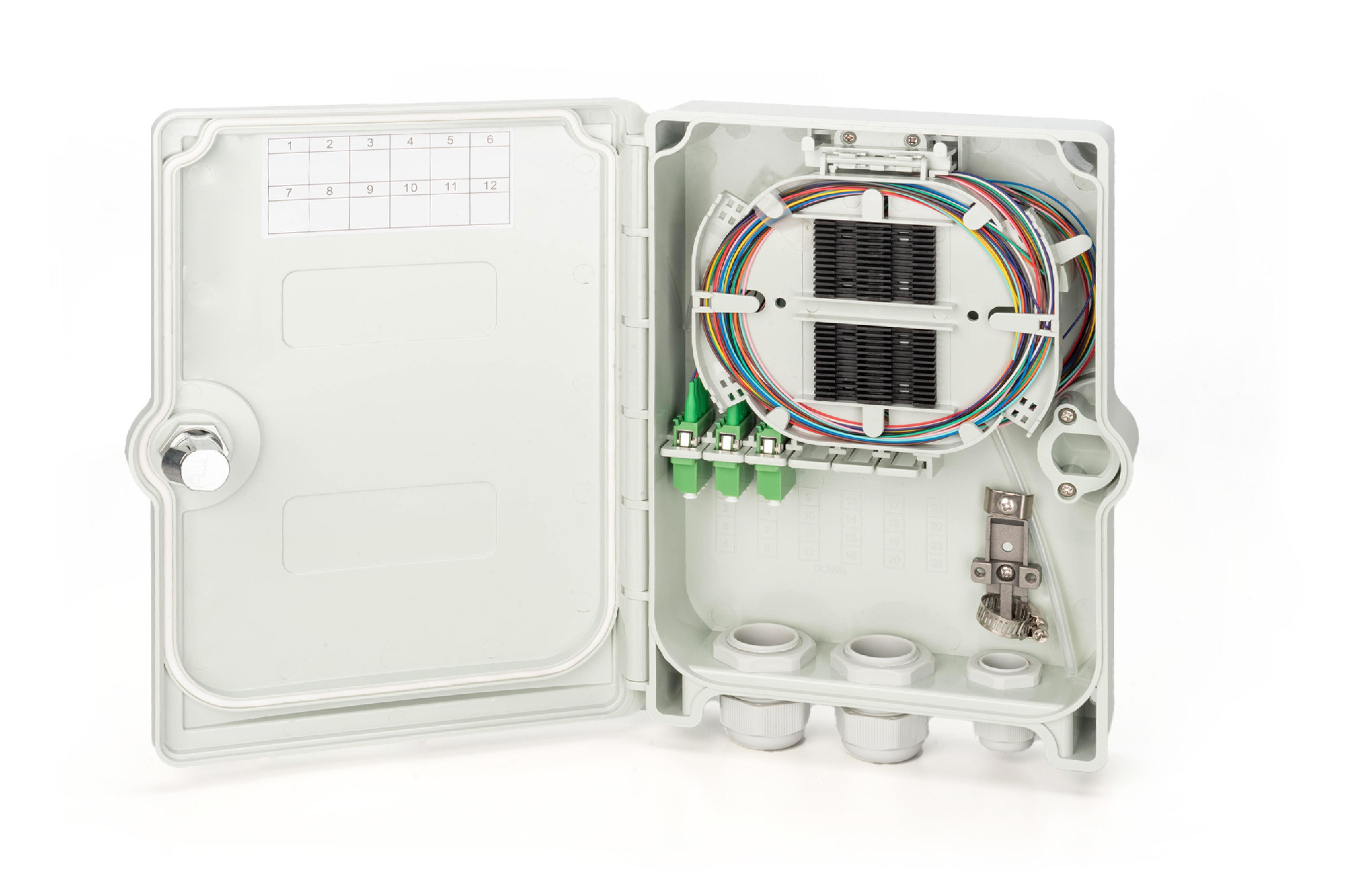 DIGITUS FTTH Box bestueckt OS2 12Fasern LC/APC