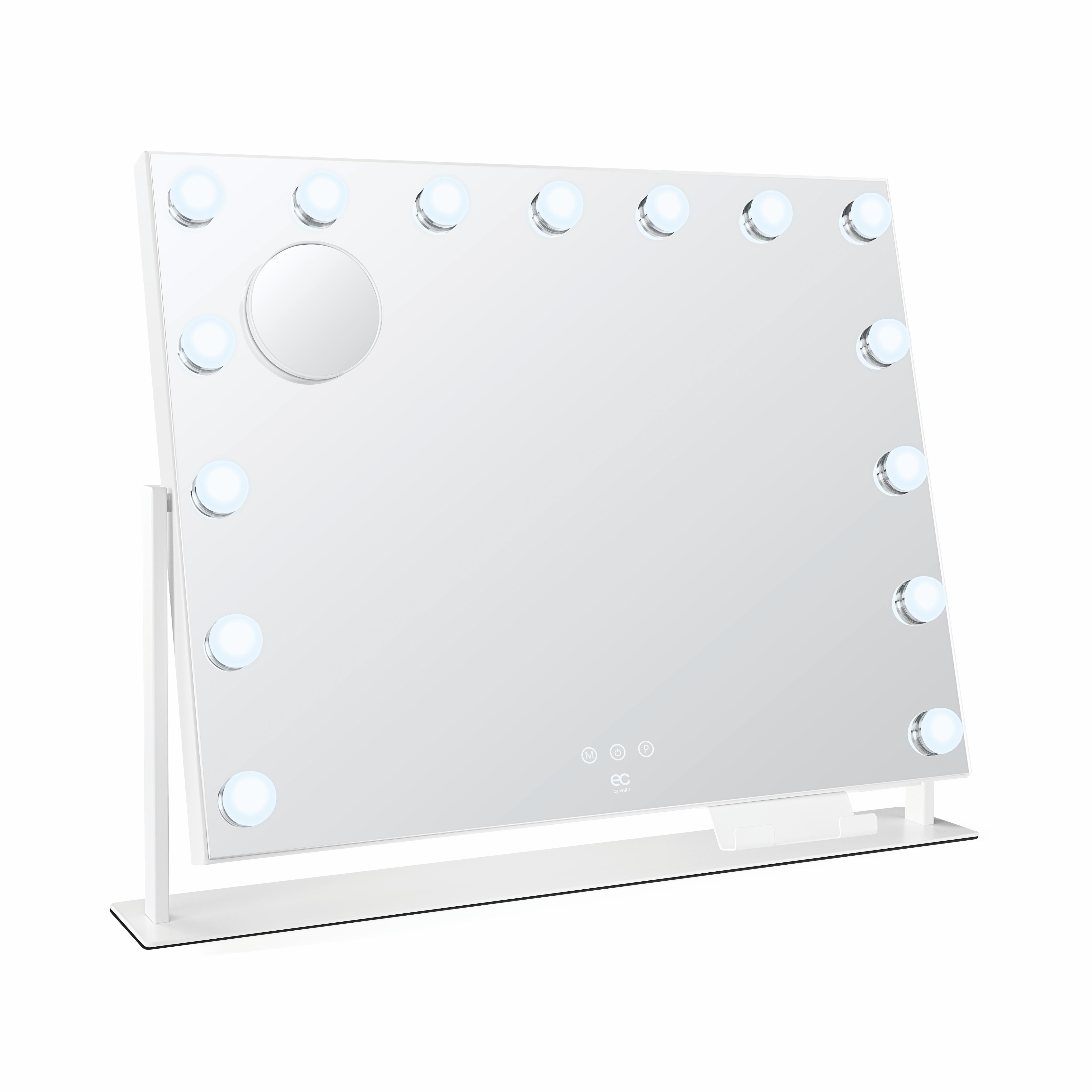 EC BY WILFA Schminkspiegel STAR  58, rotierbarer Spiegel, LED, 58 × 46 cm, MI2W-D58, weiß
