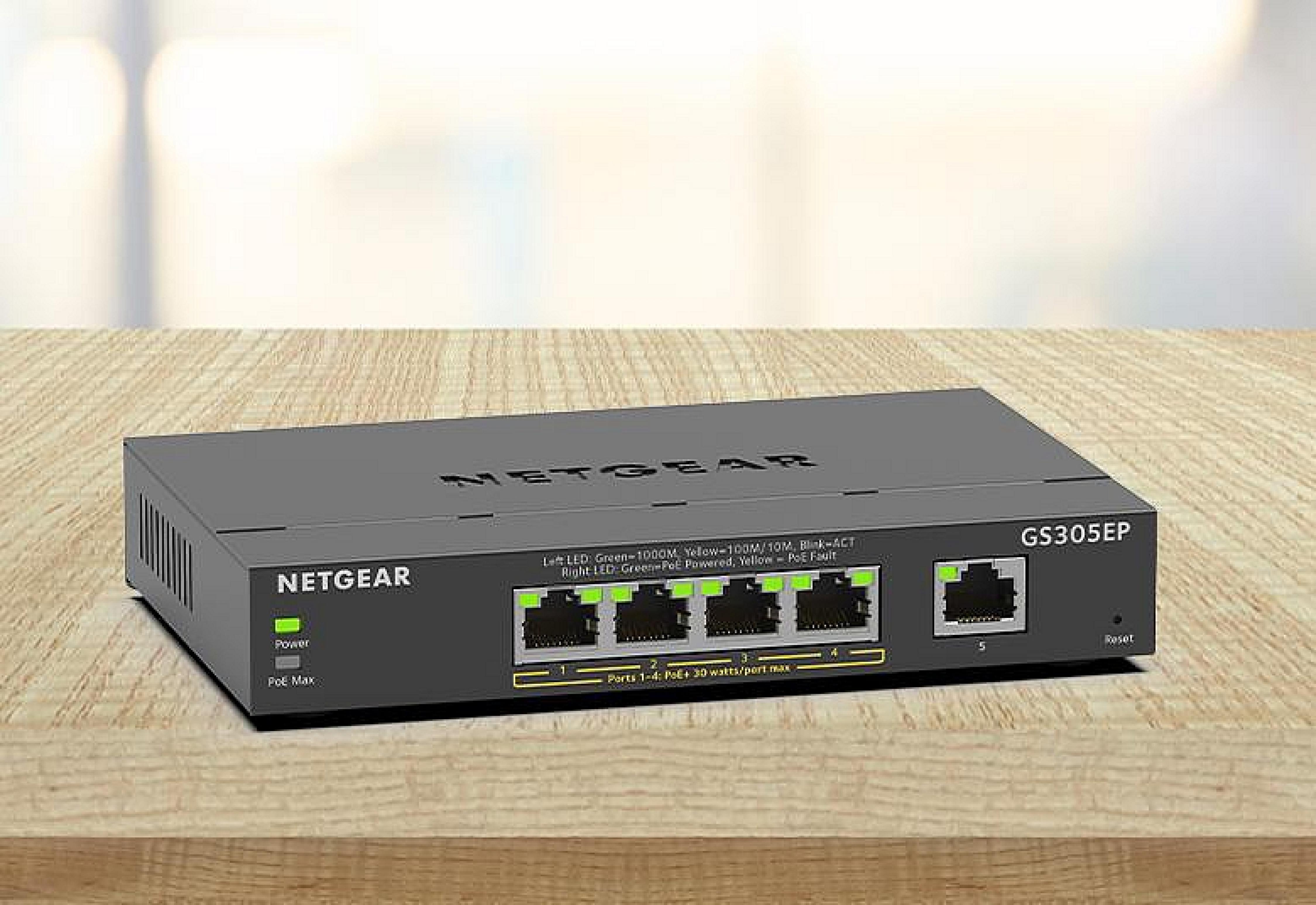 NETGEAR 5 Port GBE PoE Plus Switch