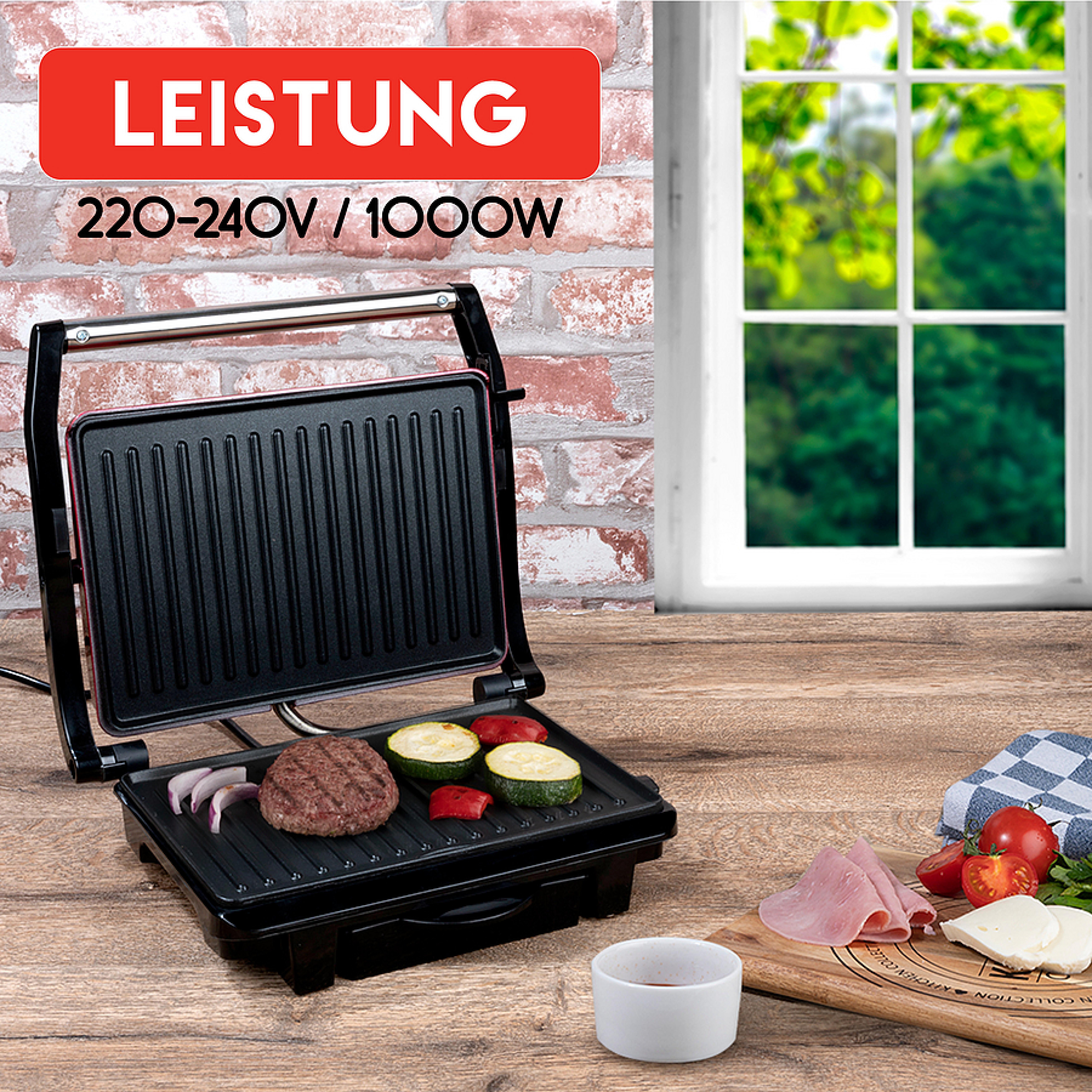ALPINA Kontaktgrill, 220-240V, 1000W