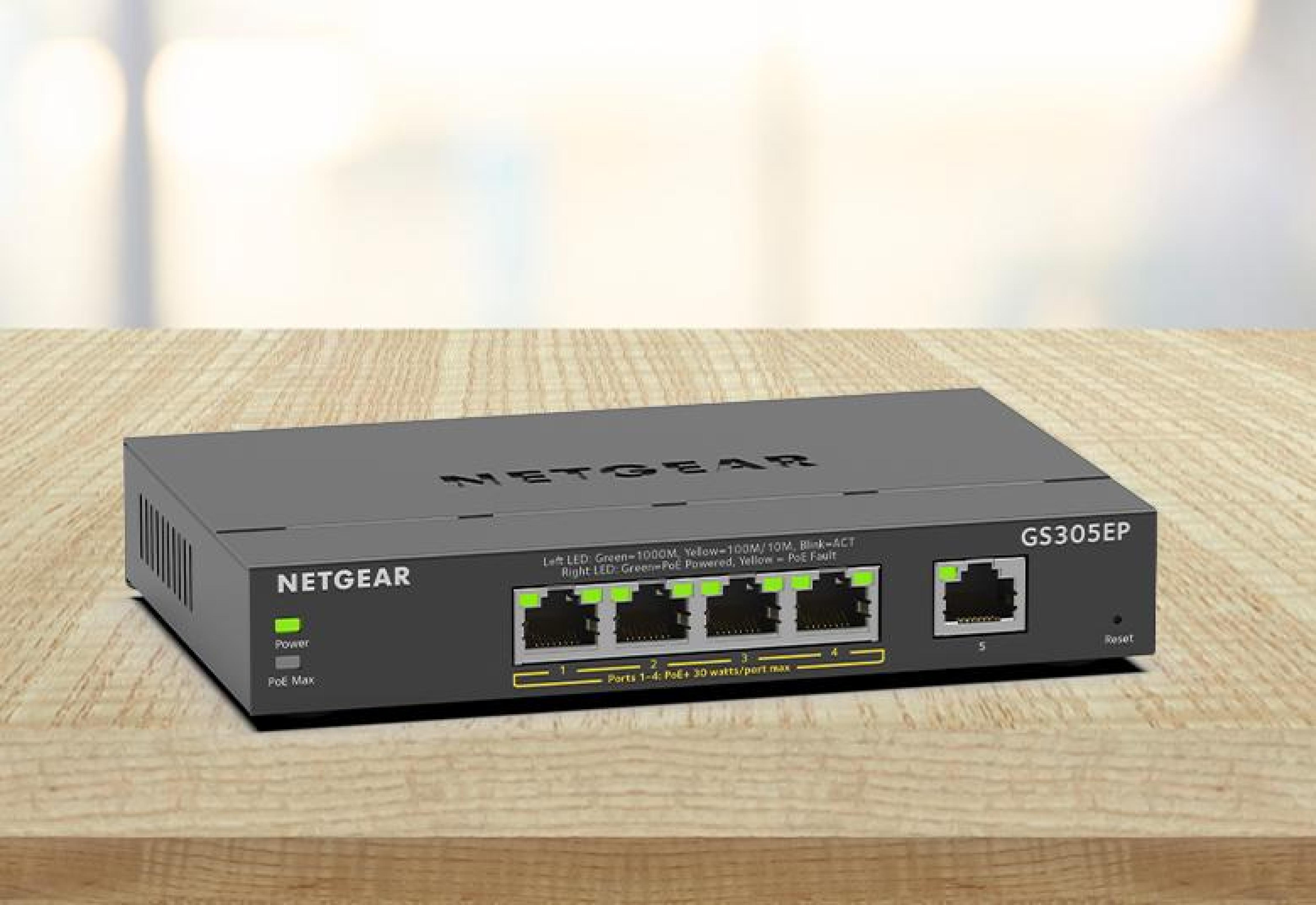 NETGEAR 5 Port GBE PoE Plus Switch